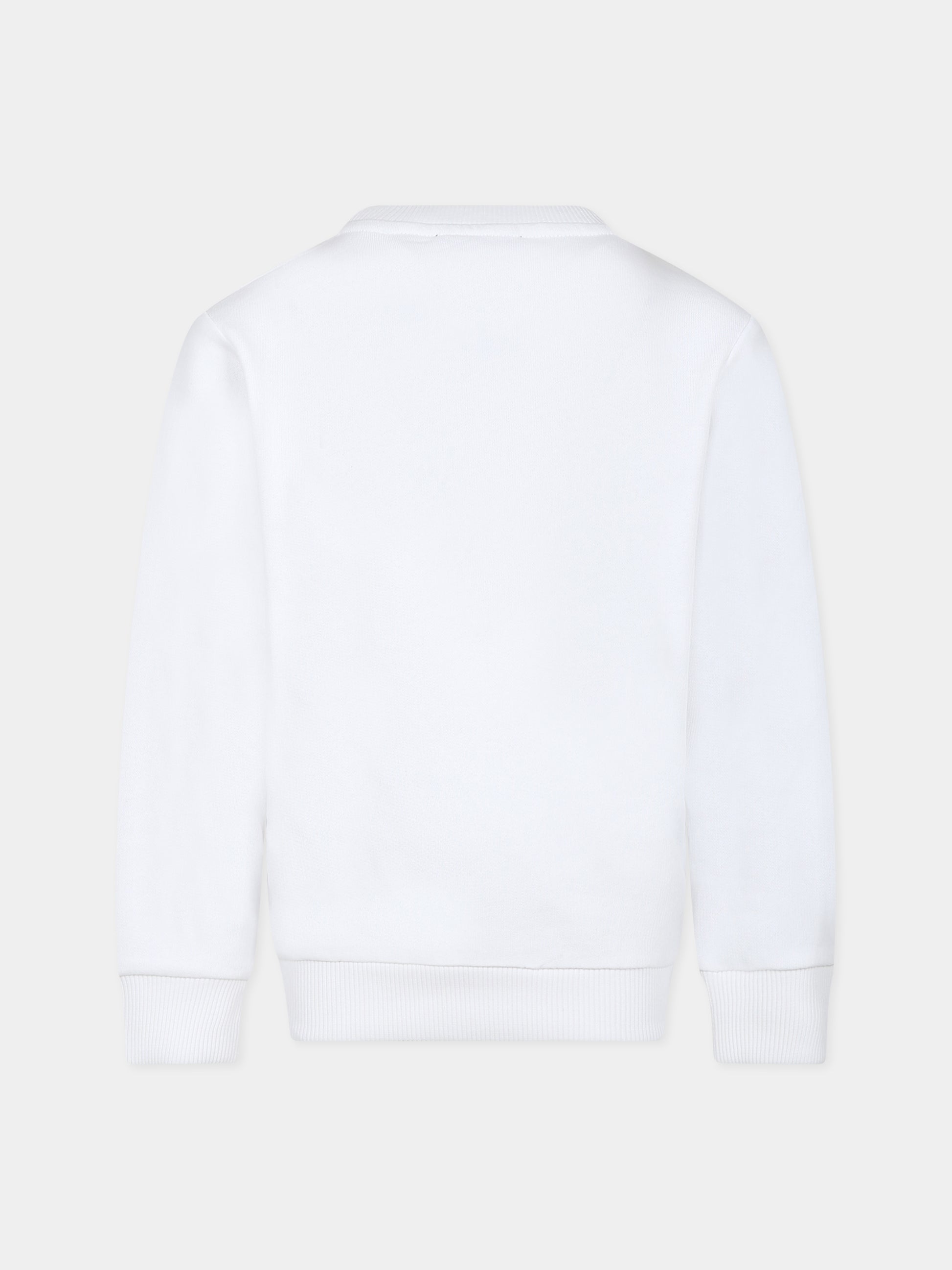 Felpa bianca per bambini con logo,Balmain Kids,BT4Q80 Z0114 100NE