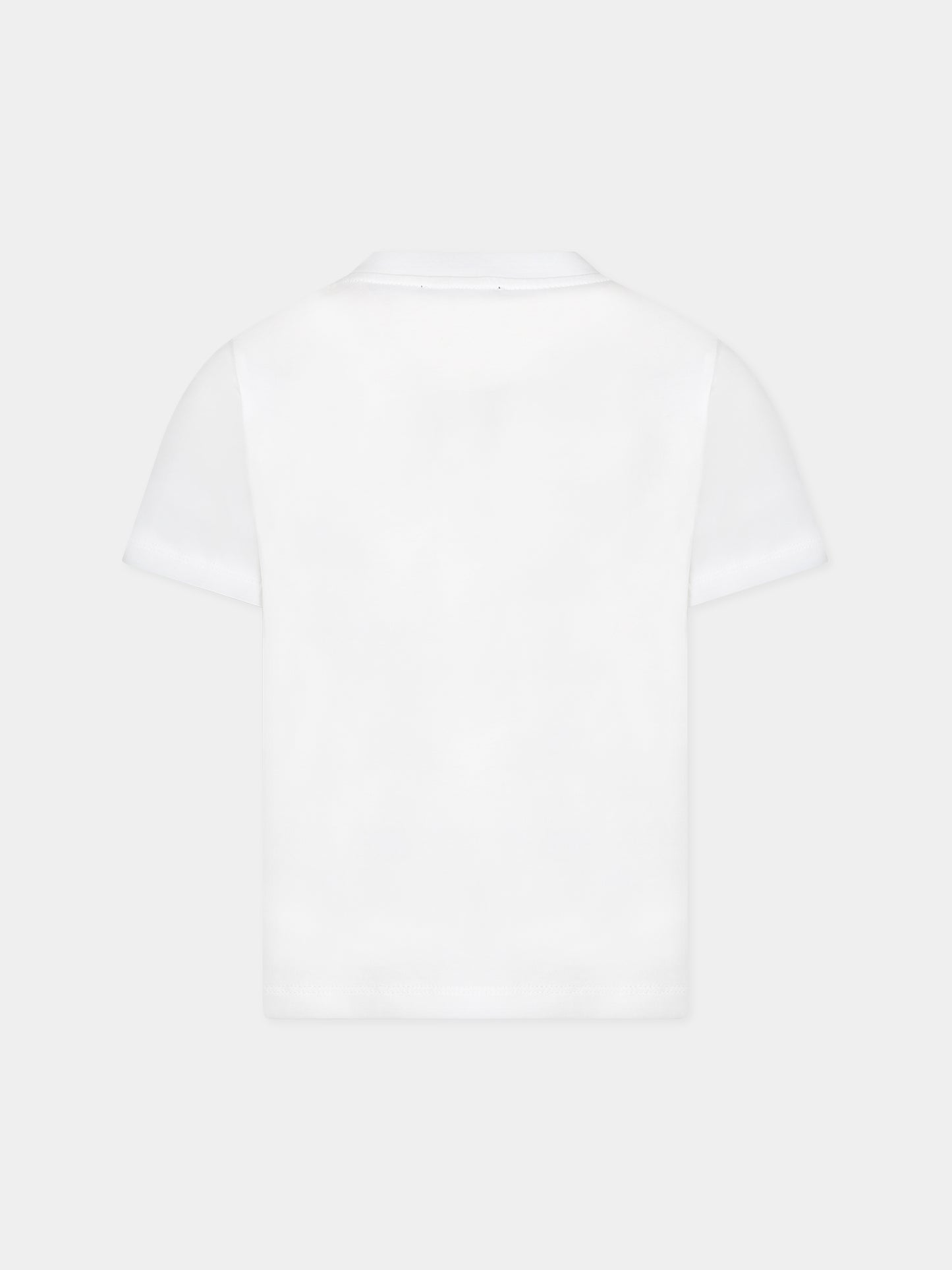 T-shirt bianca per bambini con logo,Balmain Kids,BT8Q71 Z0116 100NE