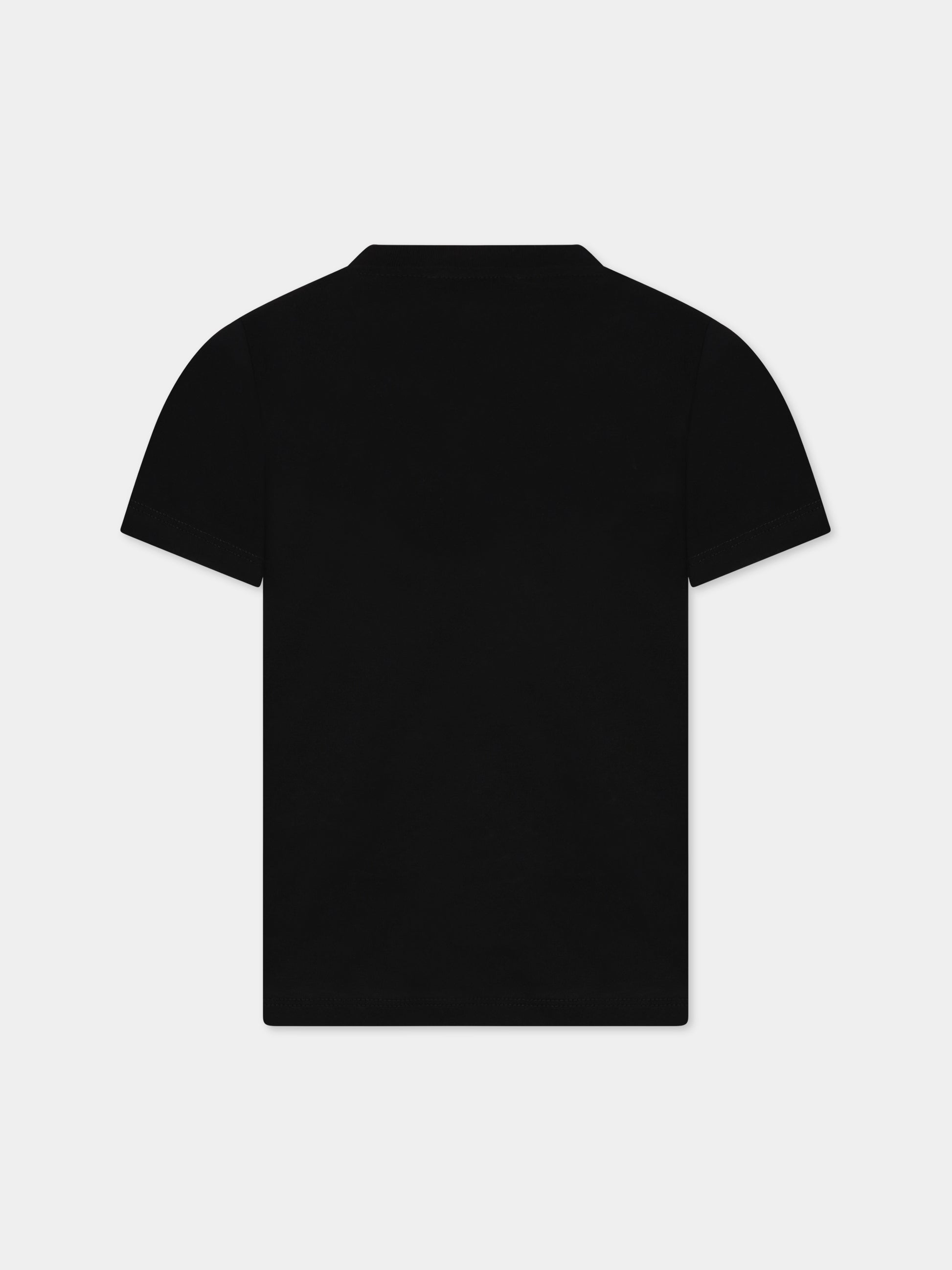 T-shirt nera per bambini con logo,Balmain Kids,BT8Q71 Z0116 930BC