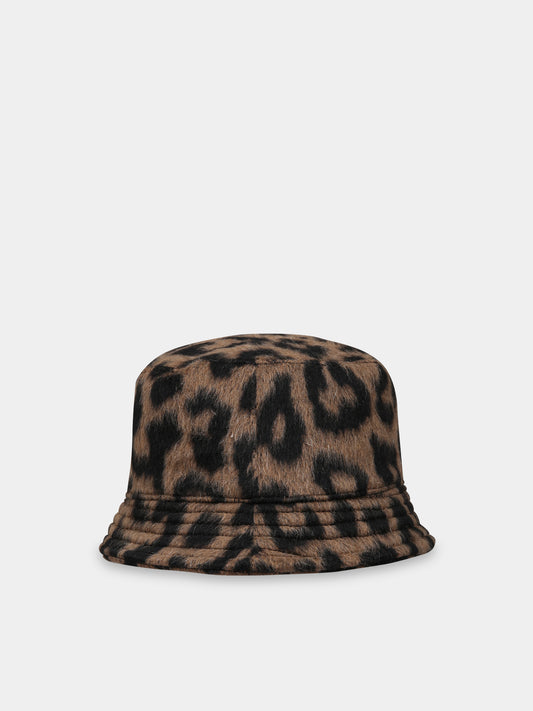 Cloche marrone per bambina con logo,Balmain Kids,BT0A27 E0121 315NE