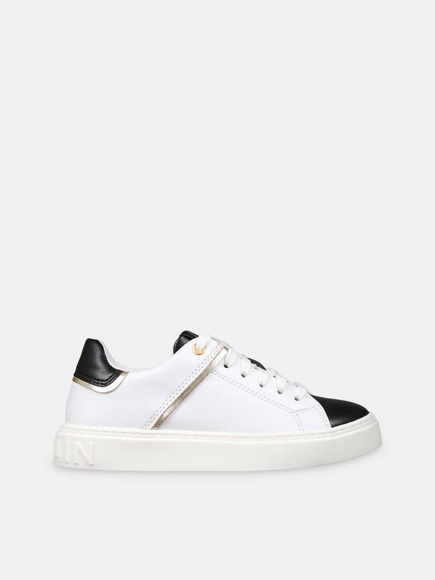 Sneakers bianche per bambini con logo,Balmain Kids,BT0Q26 Z1217 100NE