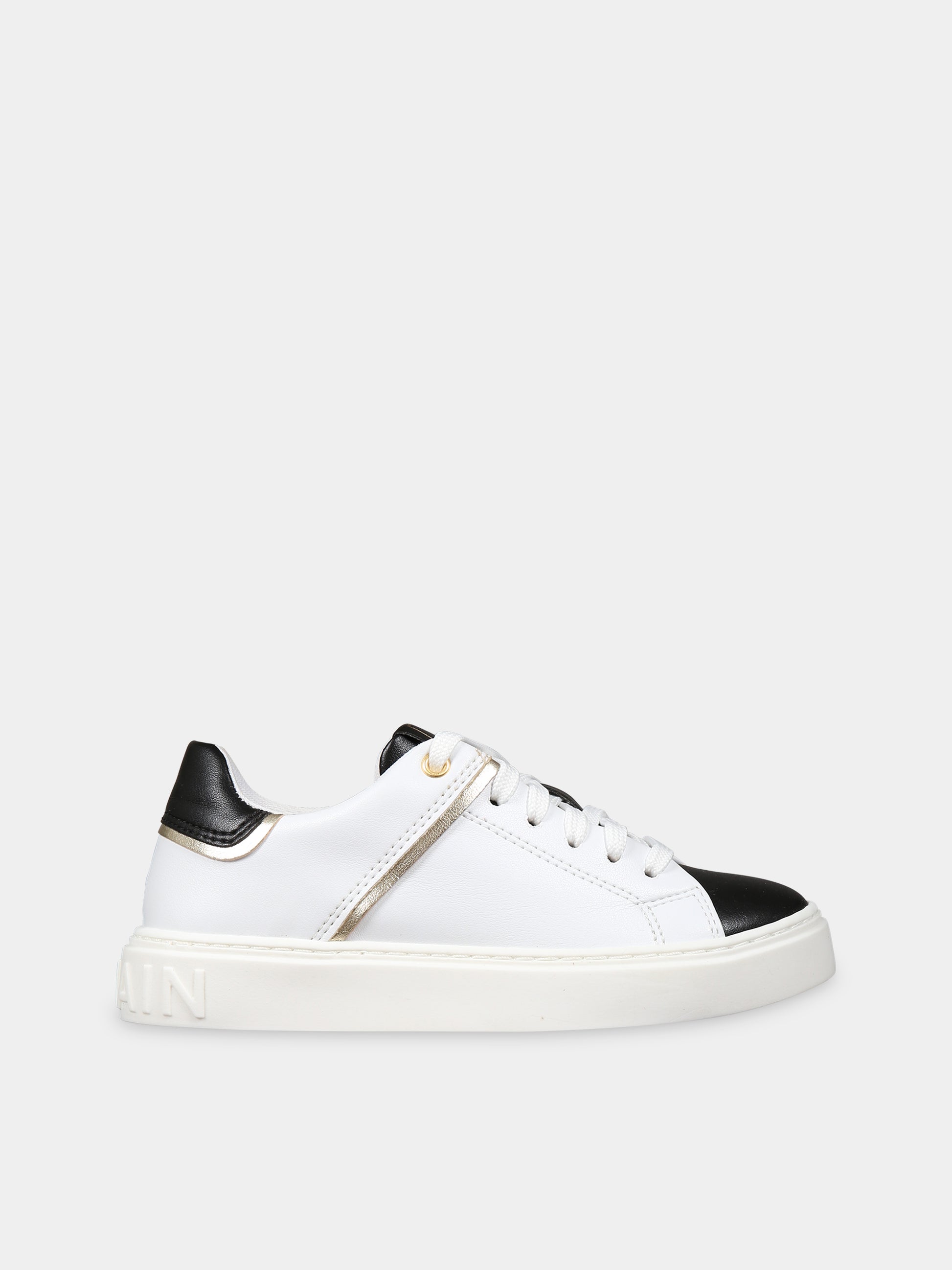 Sneakers bianche per bambini con logo,Balmain Kids,BT0Q26 Z1217 100NE