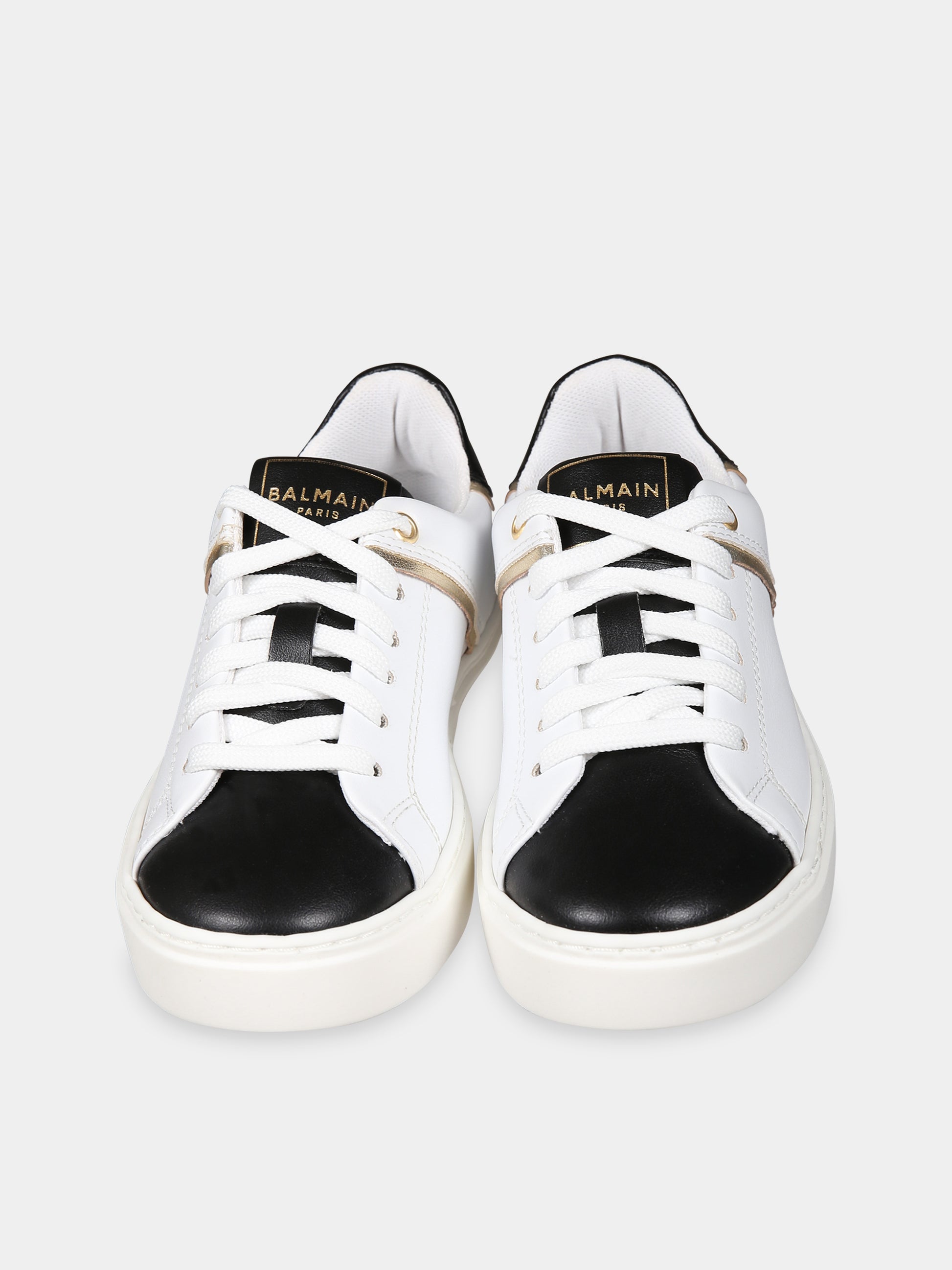 Sneakers bianche per bambini con logo,Balmain Kids,BT0Q26 Z1217 100NE