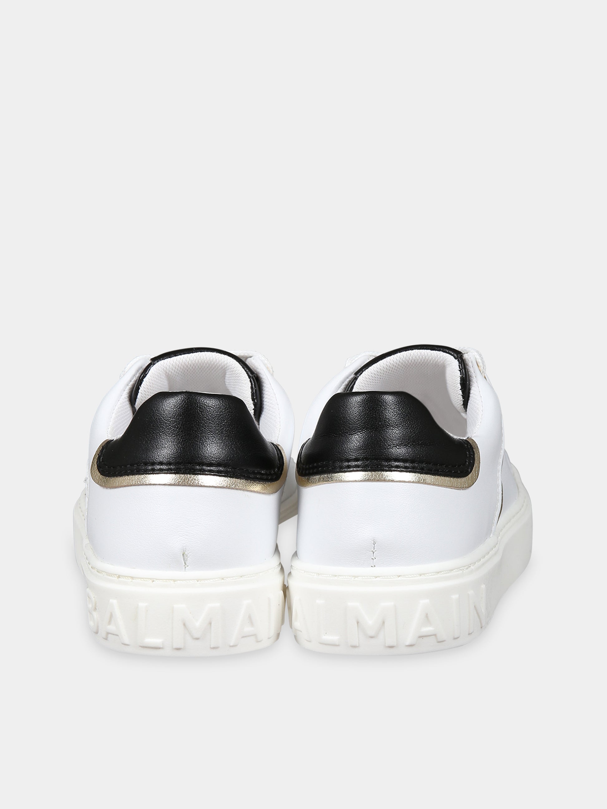 Sneakers bianche per bambini con logo,Balmain Kids,BT0Q26 Z1217 100NE