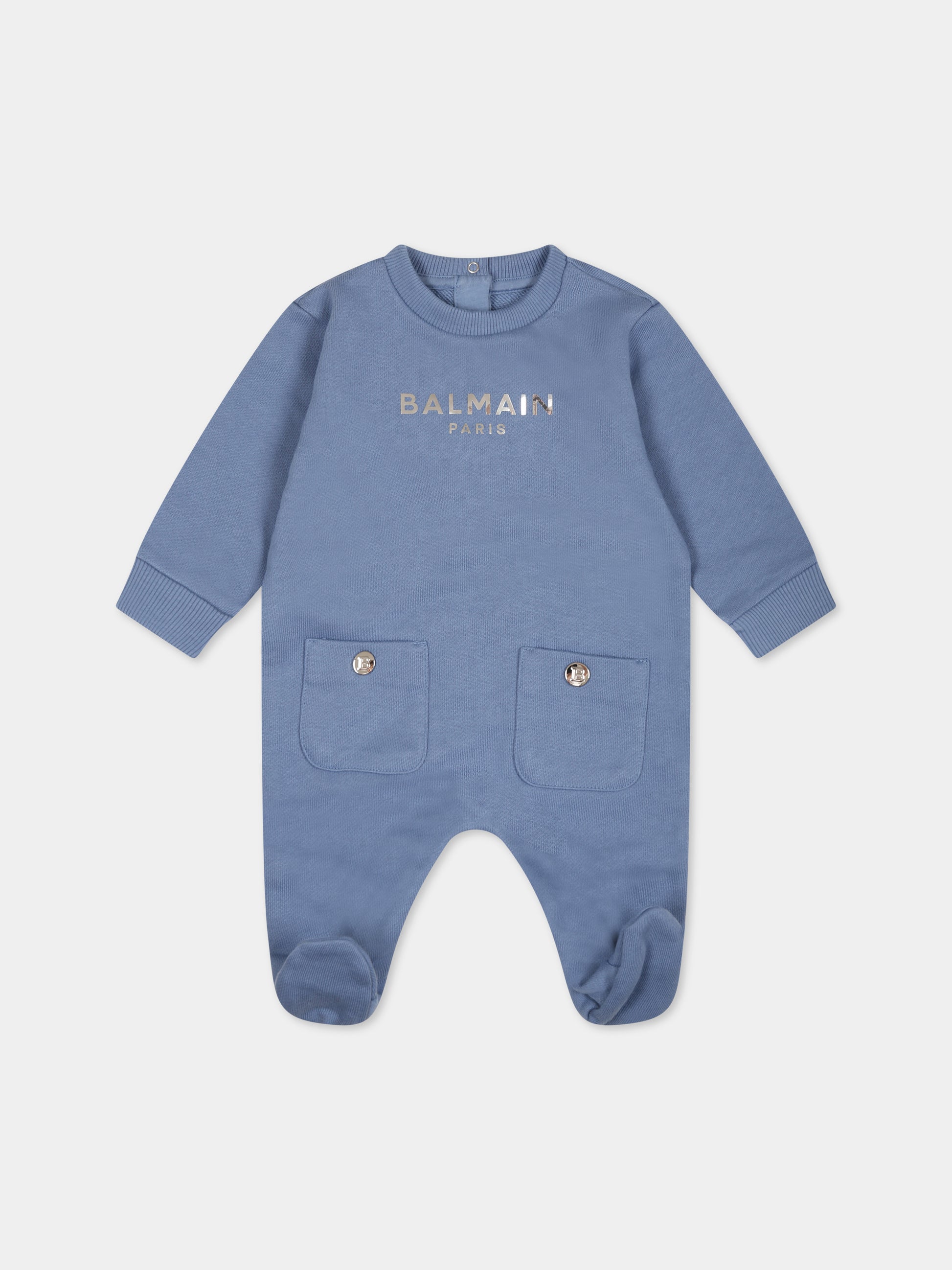 Set blu per neonato con logo,Balmain Kids,BTB510 Z0001 668AG