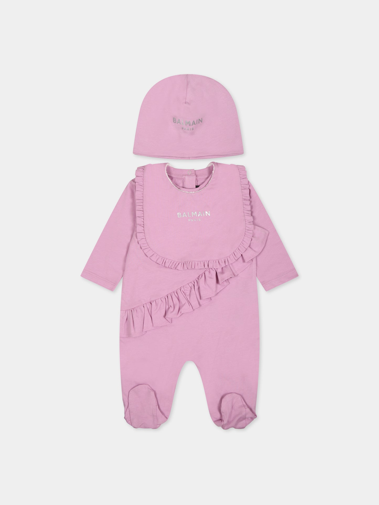 Set viola per neonata con logo,Balmain Kids,BTB000 Z0057 519