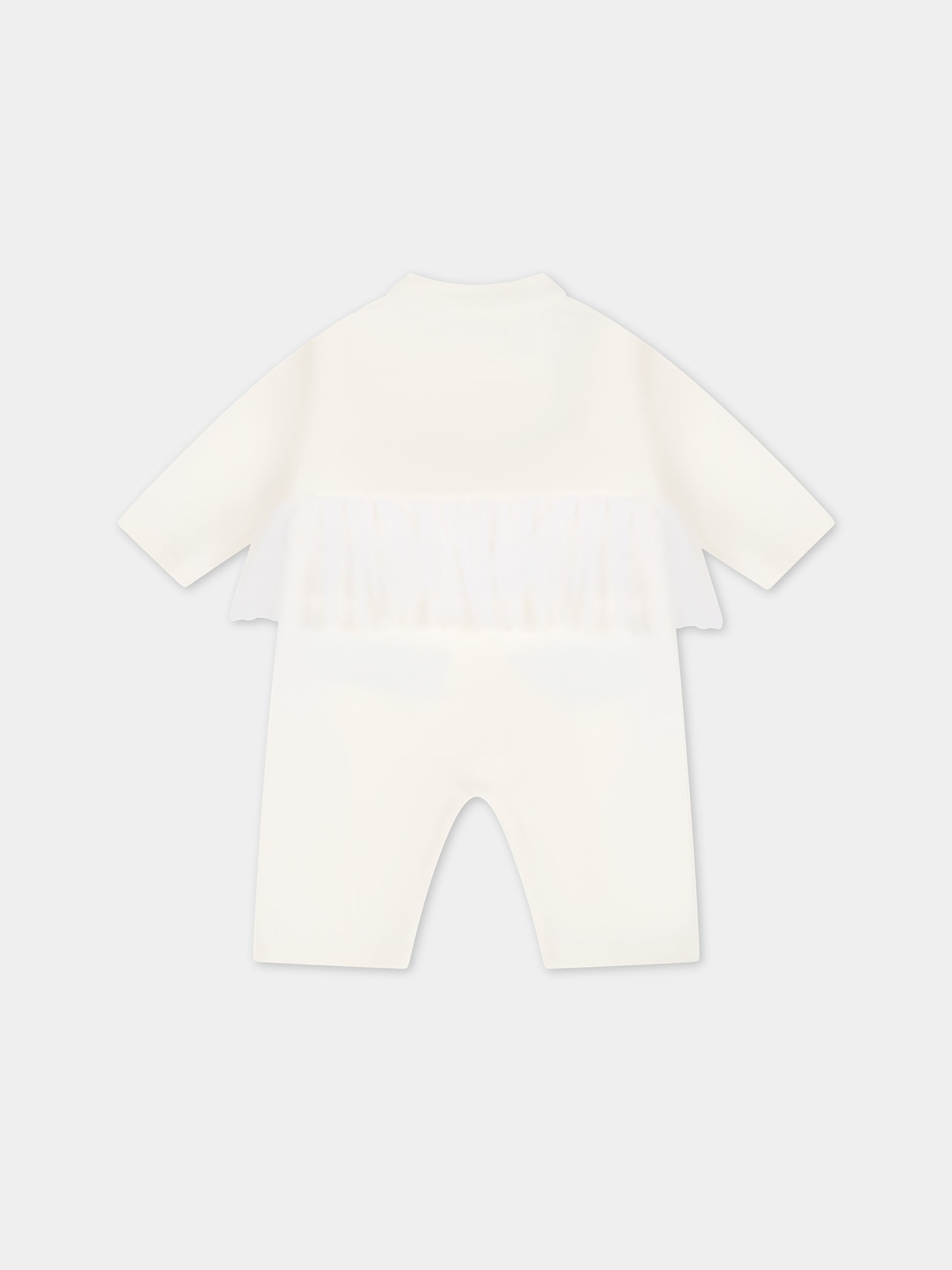 Tutina bianca per neonata con logo,Balmain Kids,BTA000 J0035 102