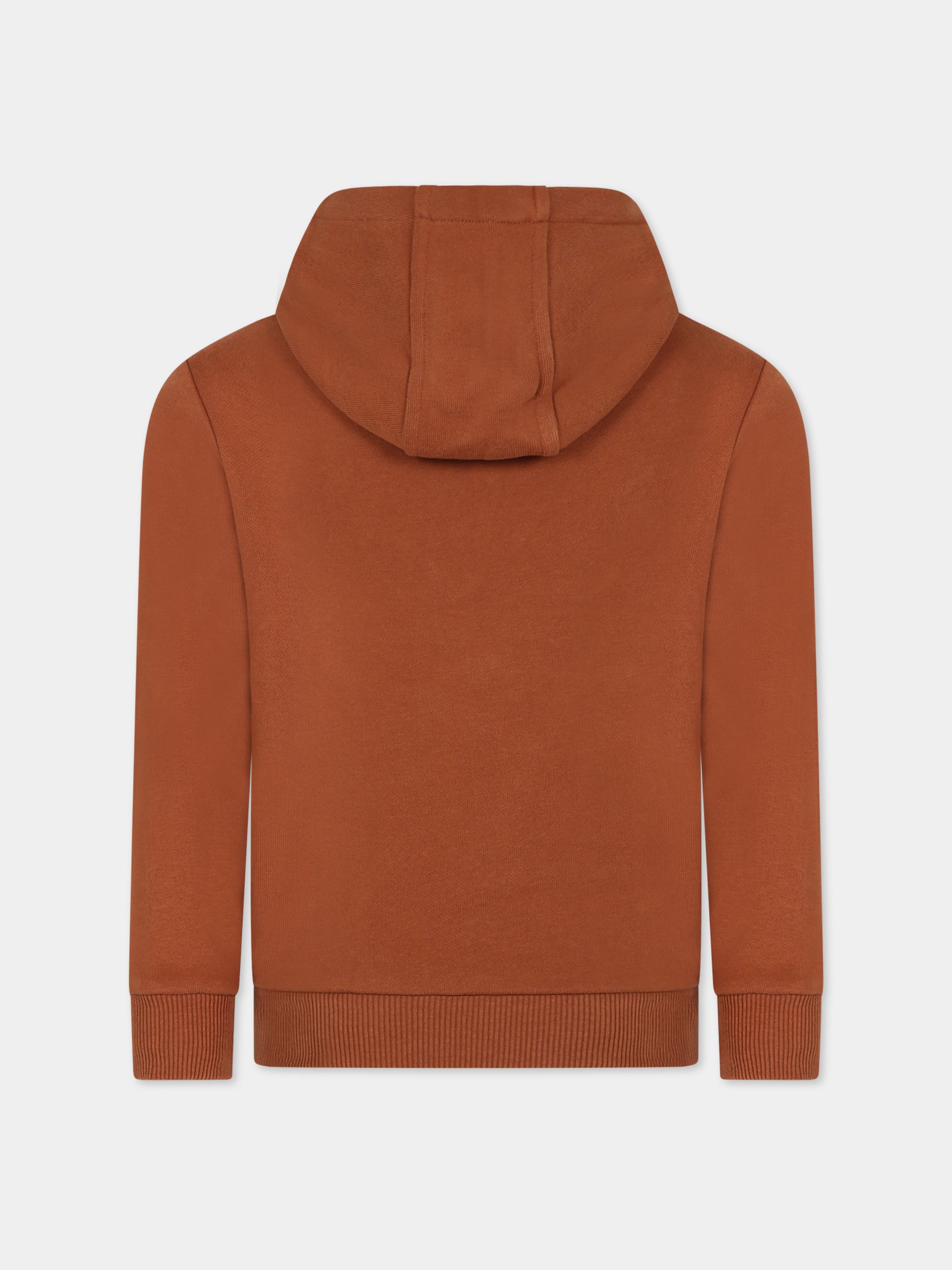 Felpa marrone per bambino con logo,Timberland,T25U56 348