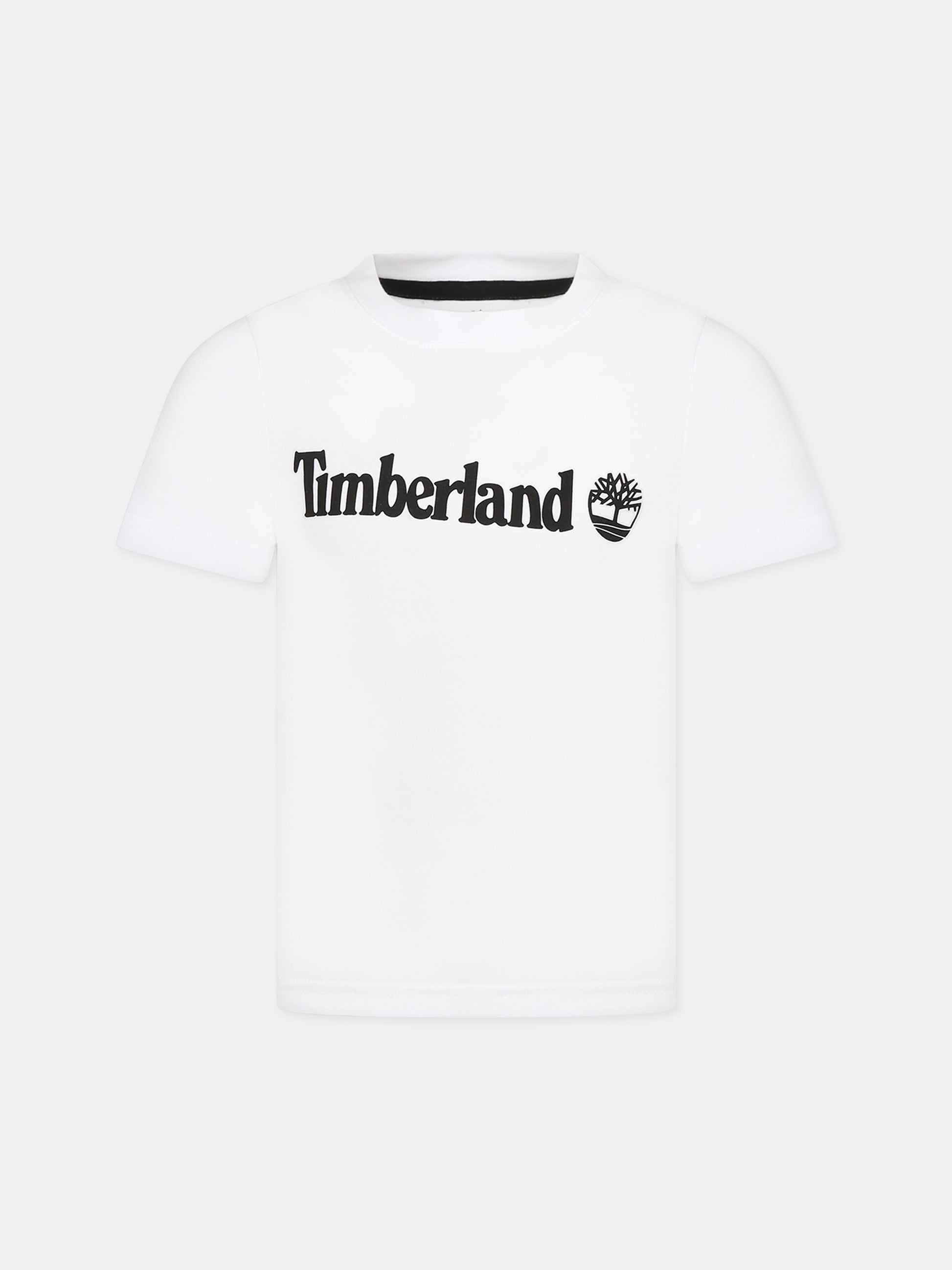 T-shirt bianca per bambino con logo,Timberland,T25U24 10P