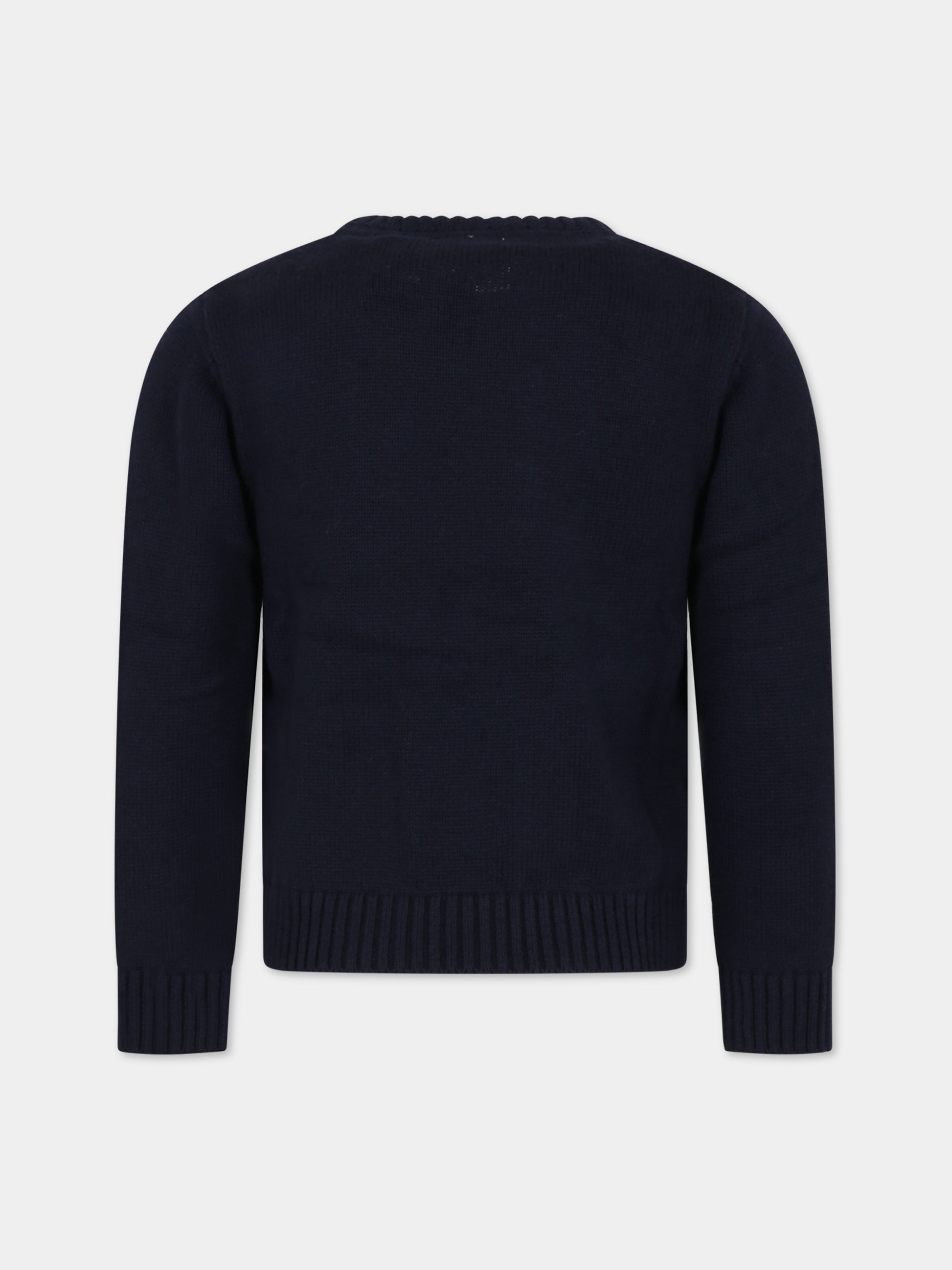 Maglione blu per bambino con logo iconico,Timberland,T25U50 857