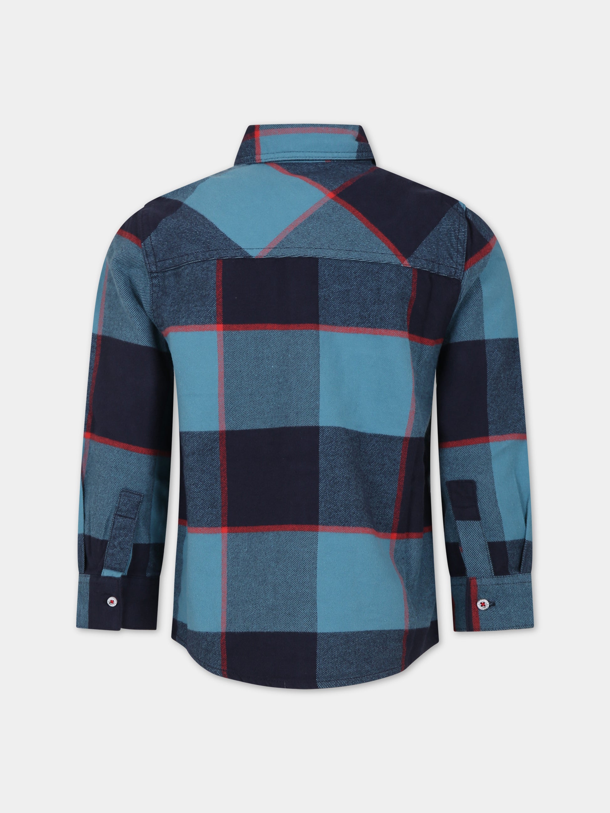 Camicia blu per bambino con logo,Timberland,T25U45 857