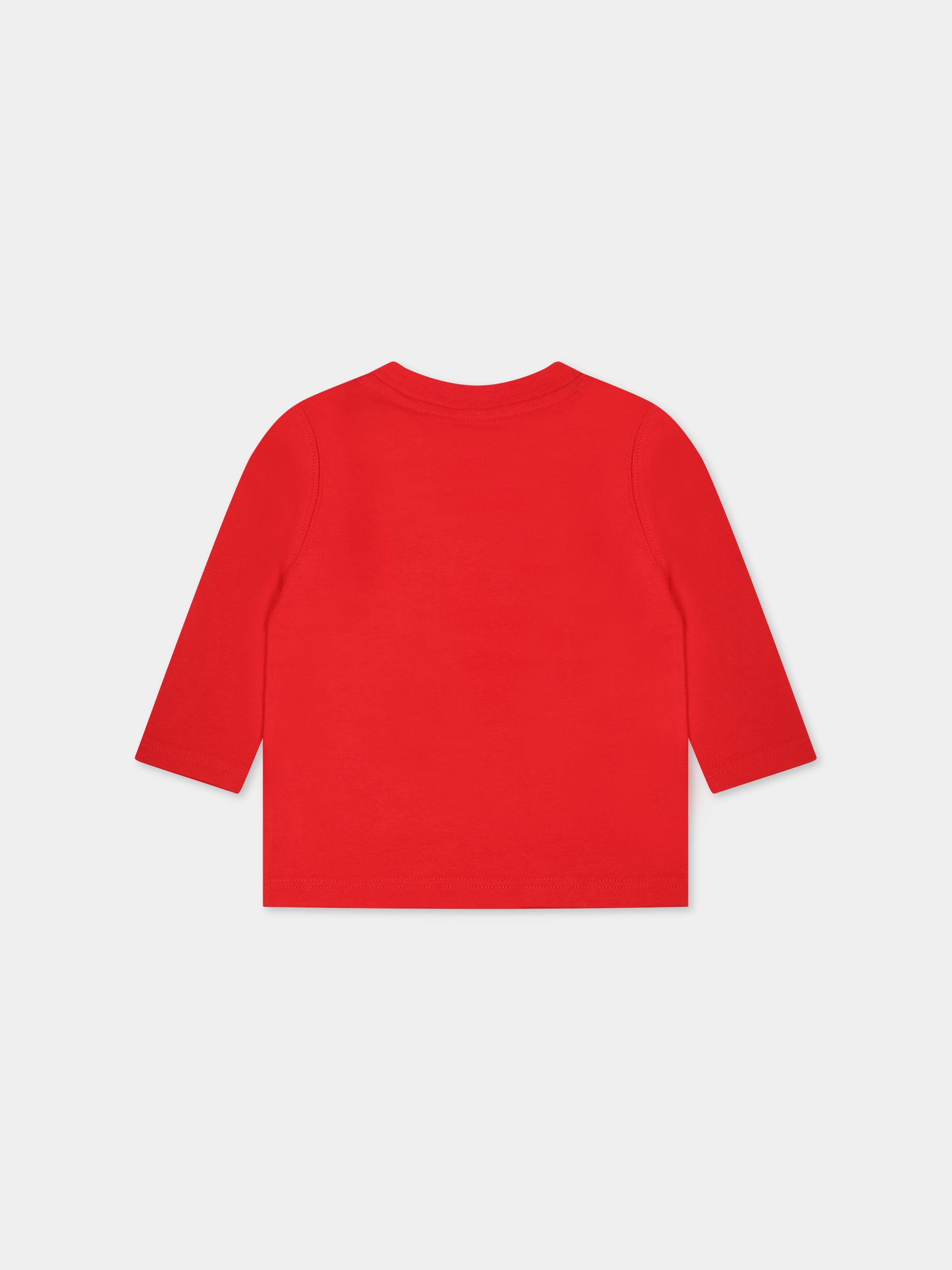 T-shirt rossa per neonato con stampa logo,Timberland,T60018 988