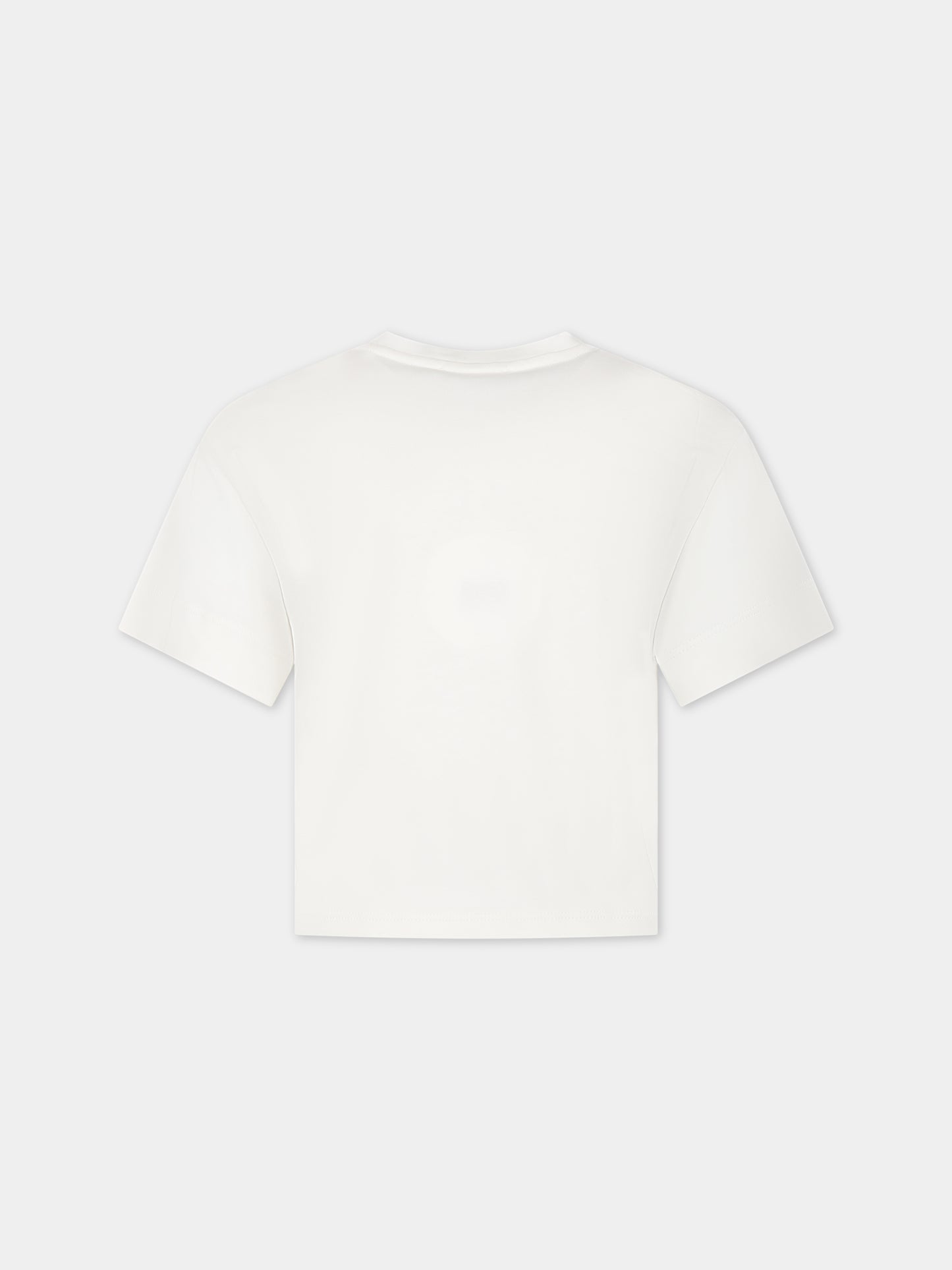 T-shirt bianca per bambina con logo,Chloé Kids,C15E27 117