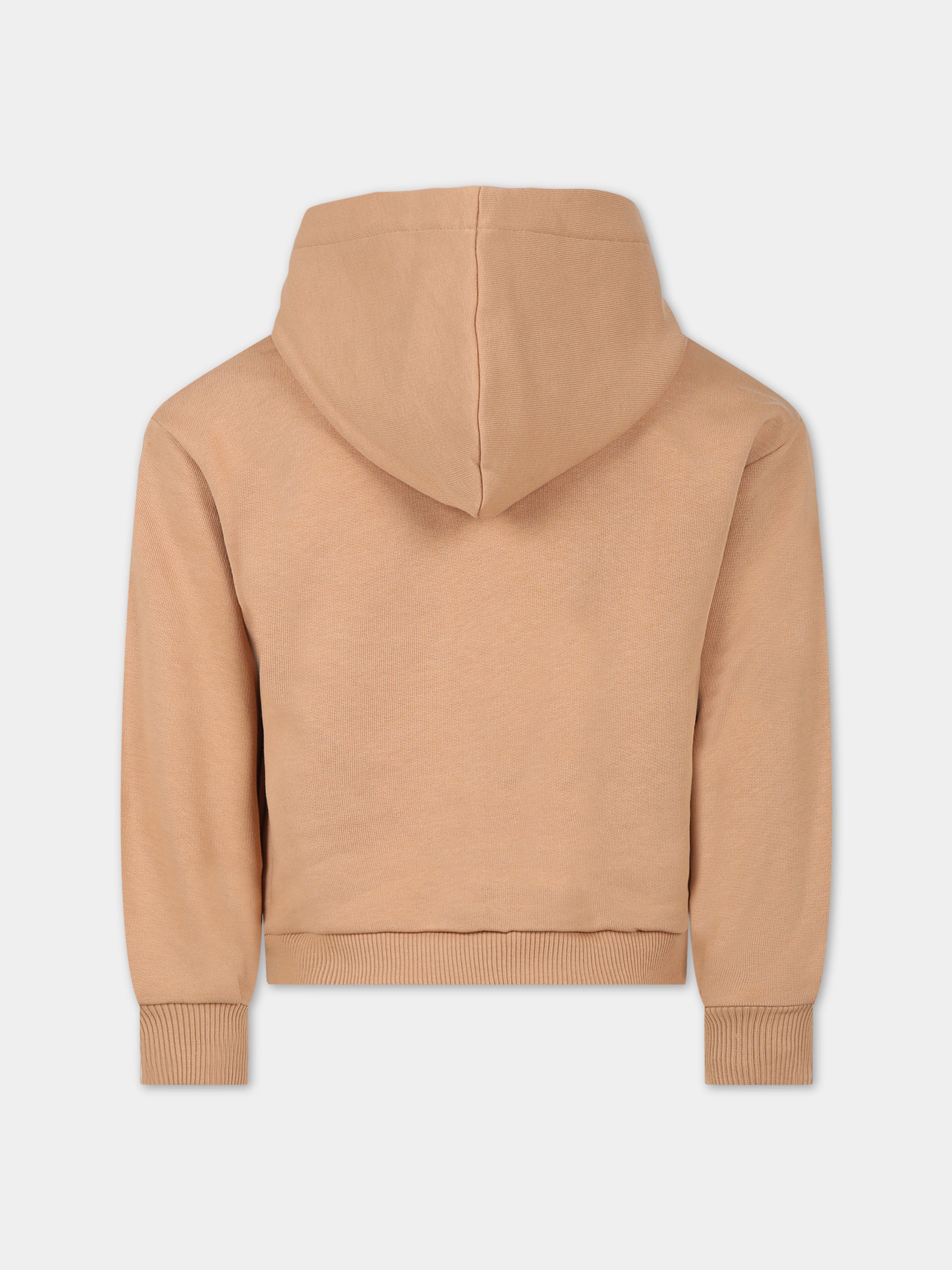 Felpa beige per bambina con logo,Chloé Kids,C15E24 231