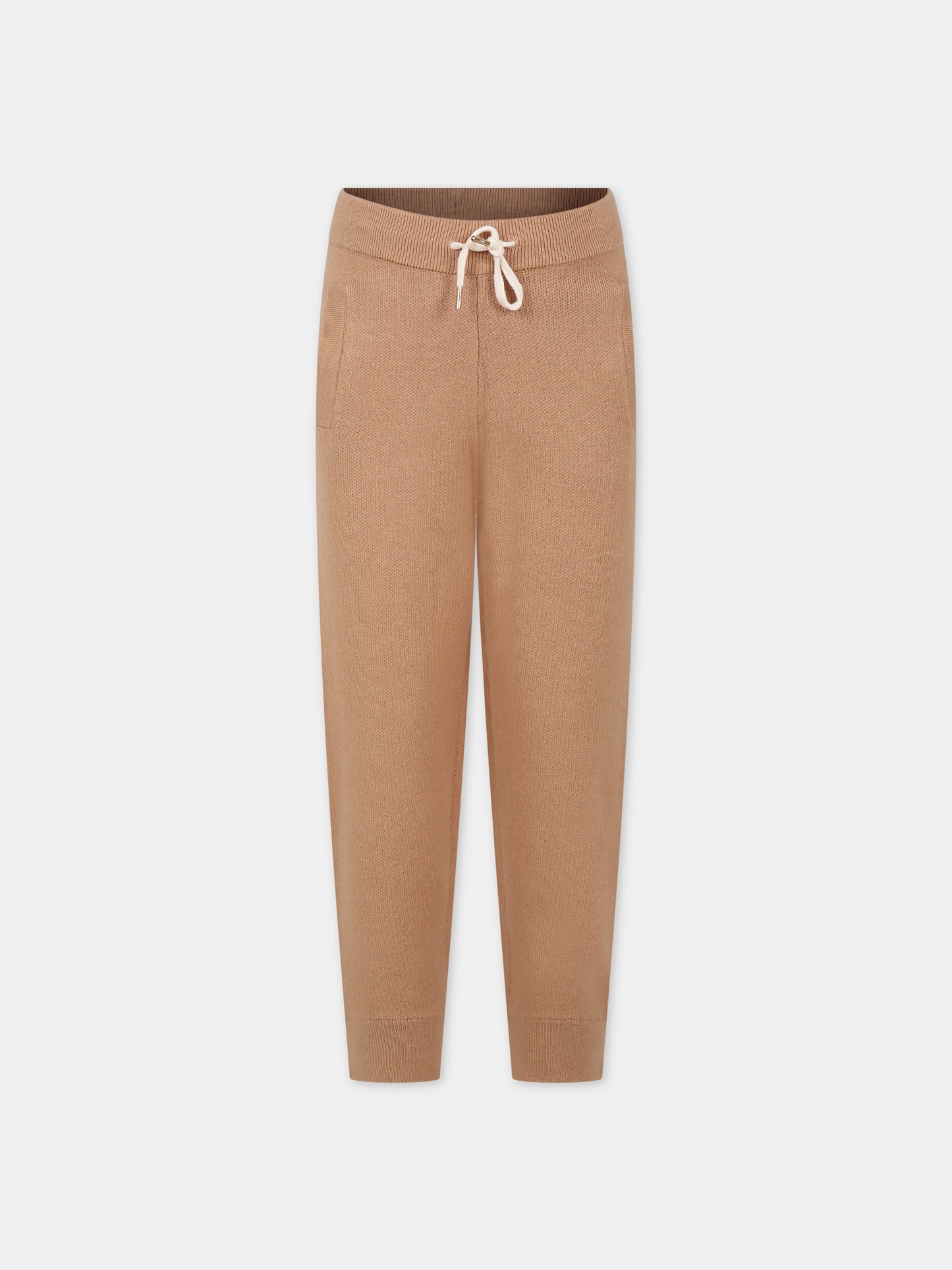 Pantalone casual beige per bambina con logo,Chloé Kids,C14749 231