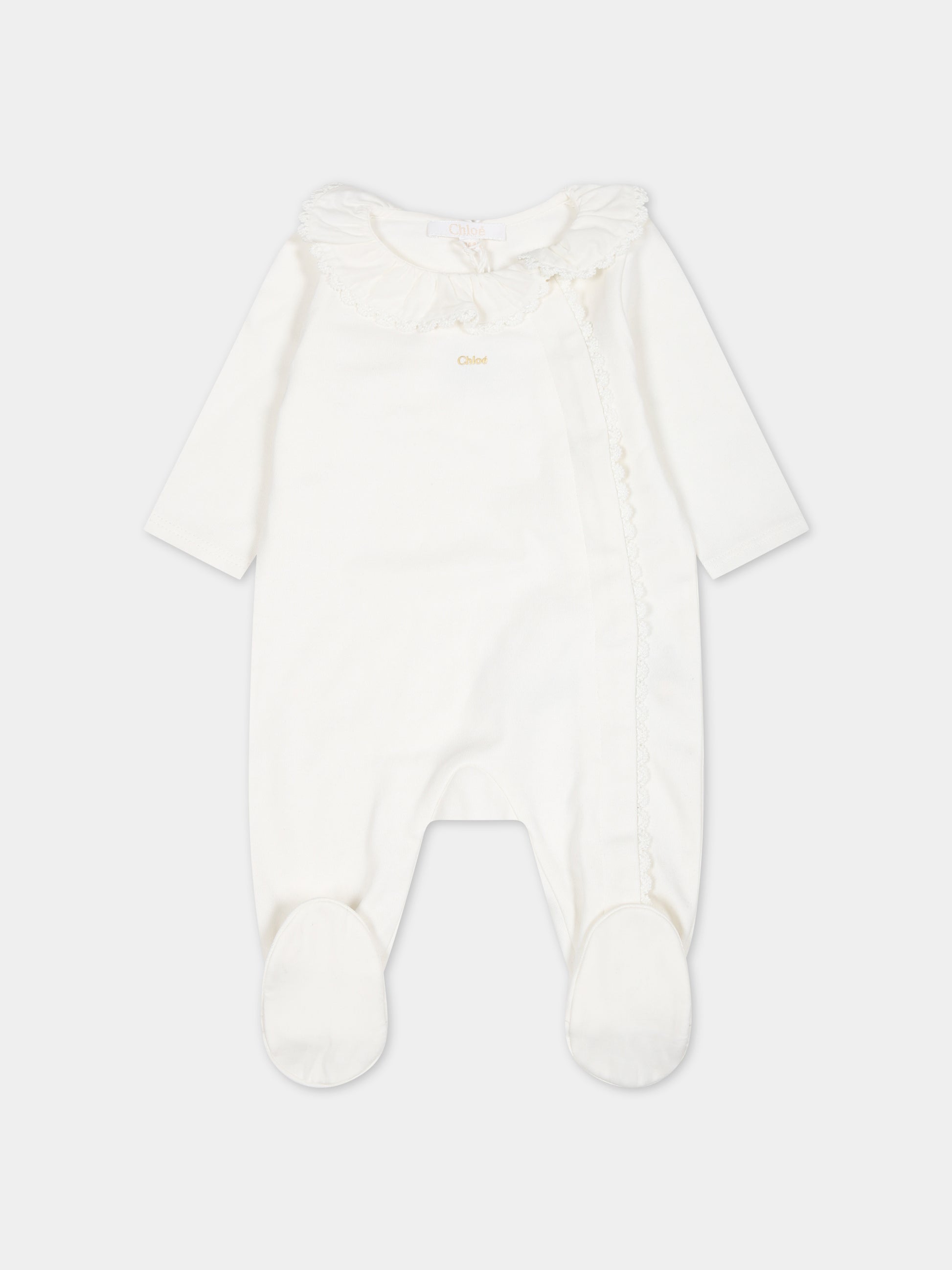 Set bianco per neonata con logo,Chloé Kids,C9K231 117