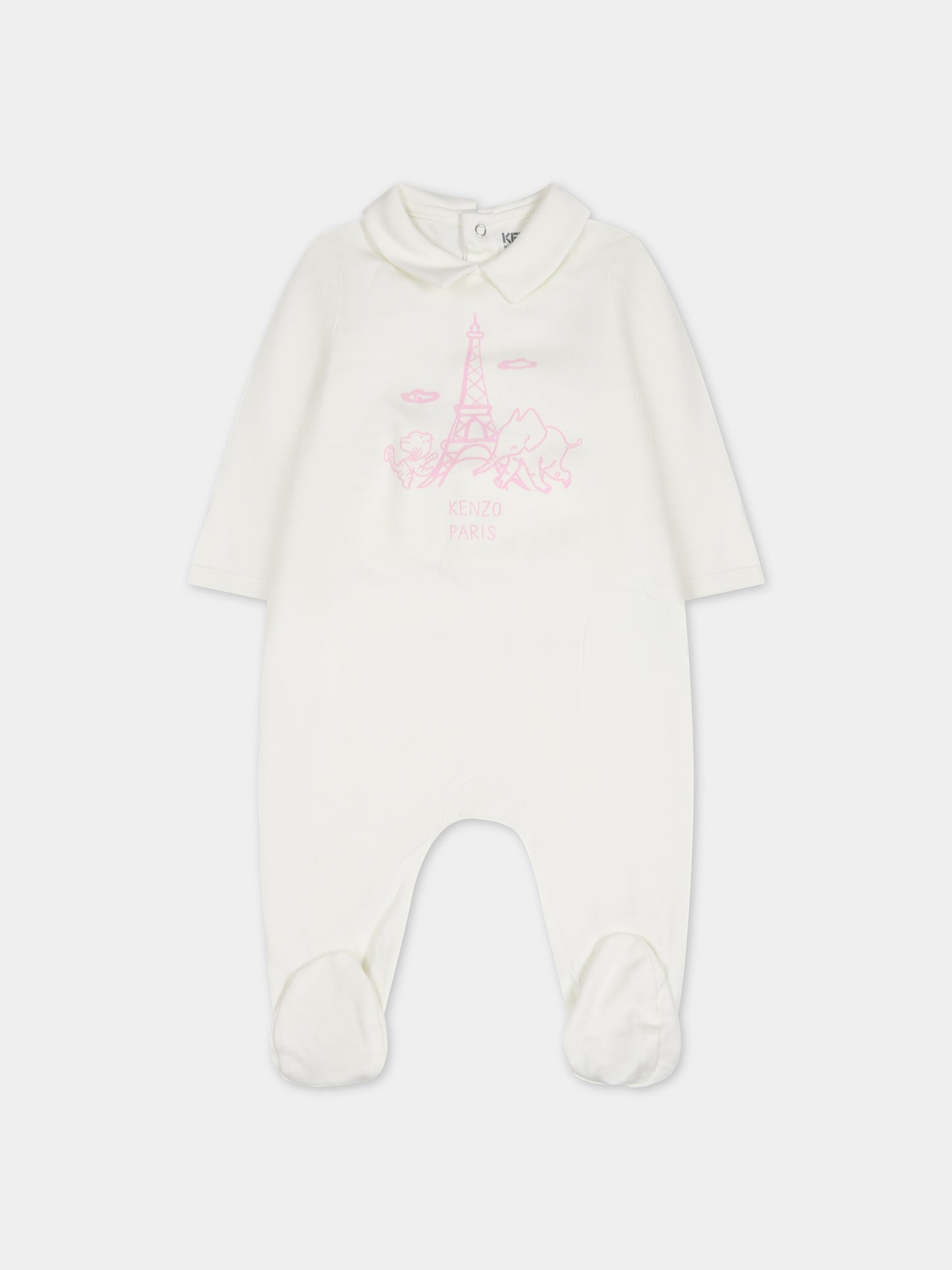 Set rosa per neonata con stampa e logo,Kenzo Kids,K98144 470