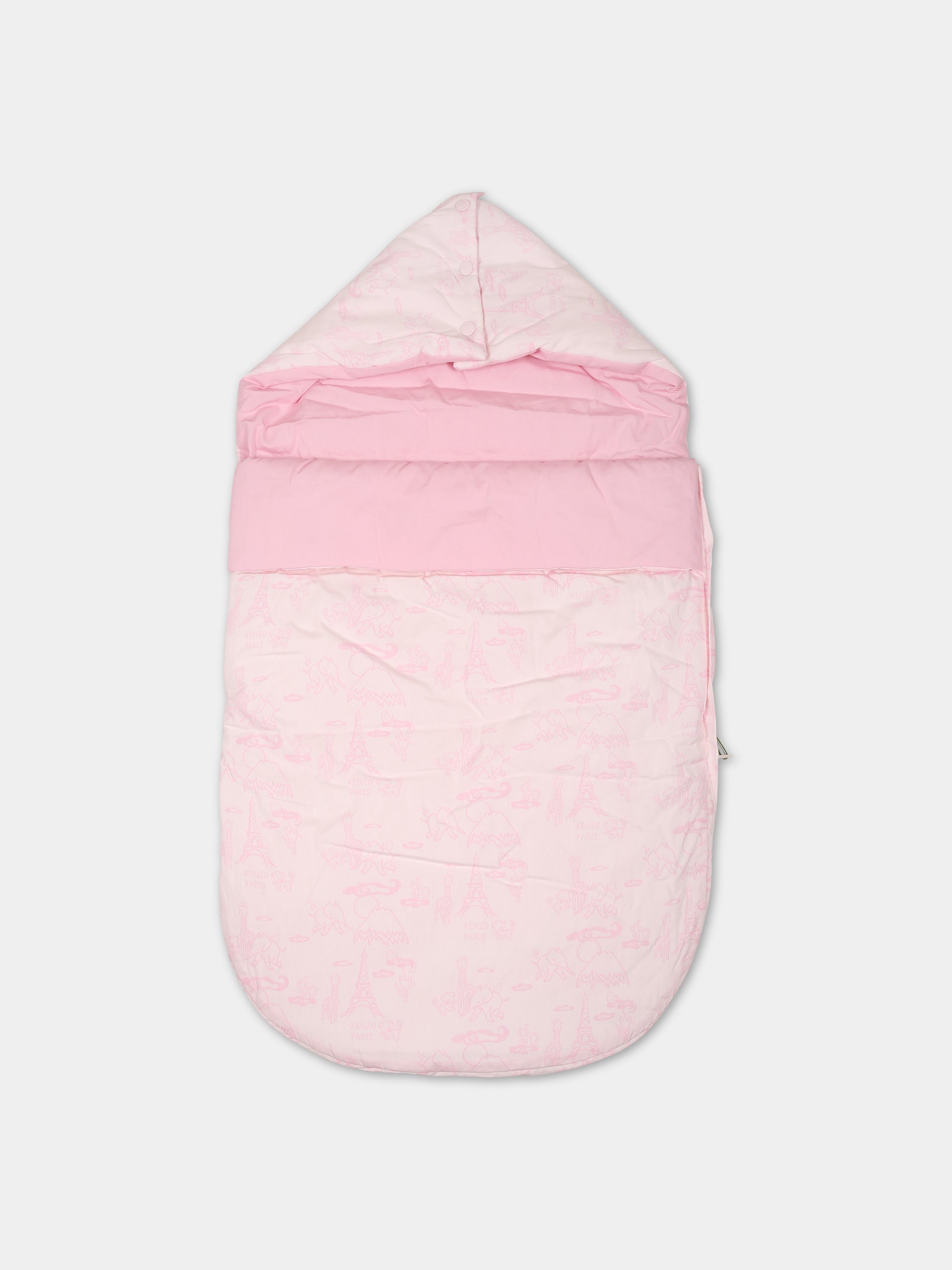 Sacco nanna rosa per neonata con logo,Kenzo Kids,K97059 470