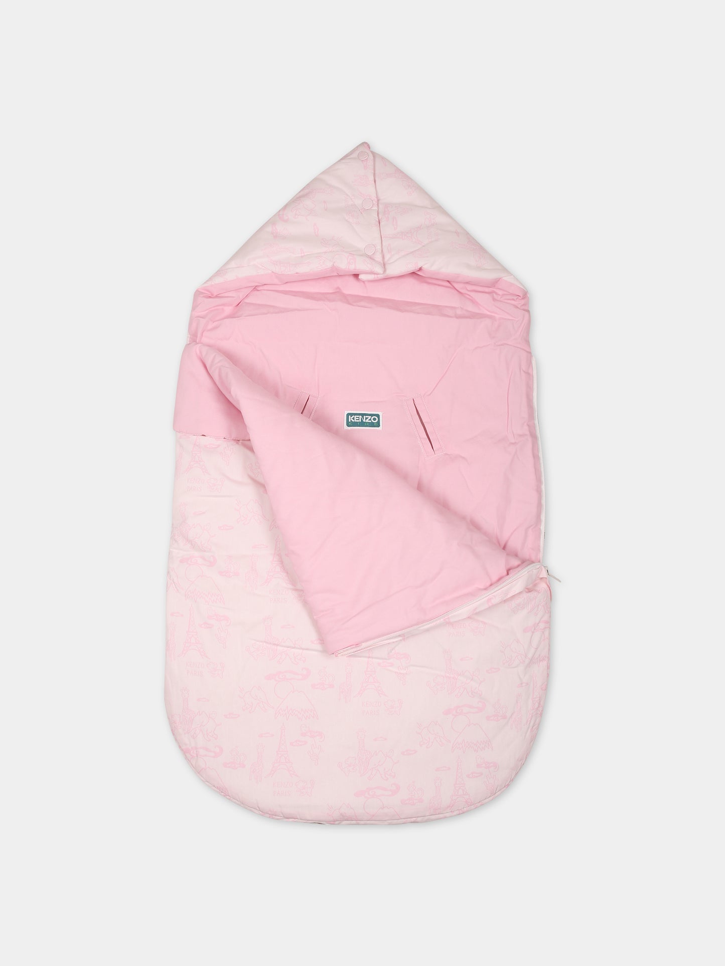 Sacco nanna rosa per neonata con logo,Kenzo Kids,K97059 470