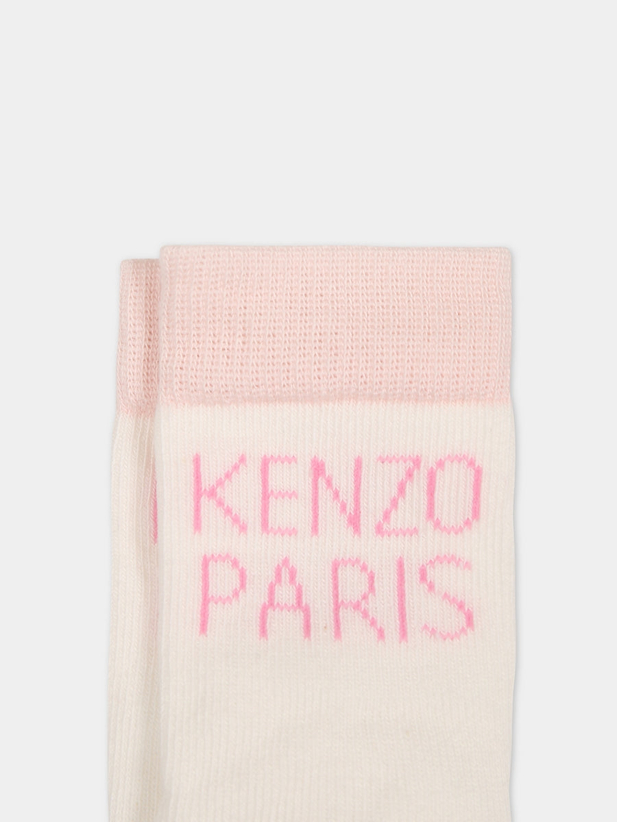 Set rosa per neonata con logo,Kenzo Kids,K90099 470