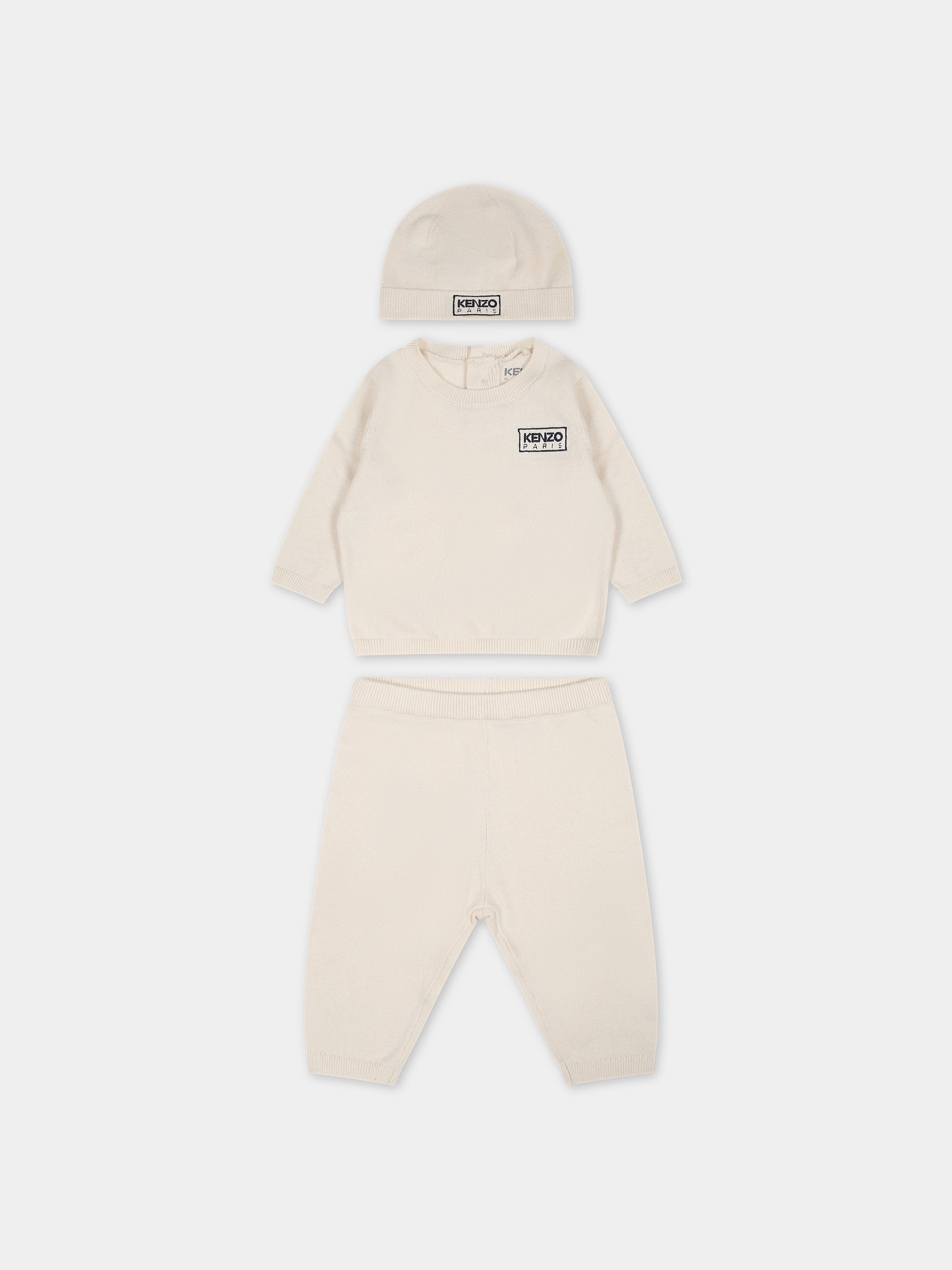 Completo avorio per neonati con logo,Kenzo Kids,K98156 12P