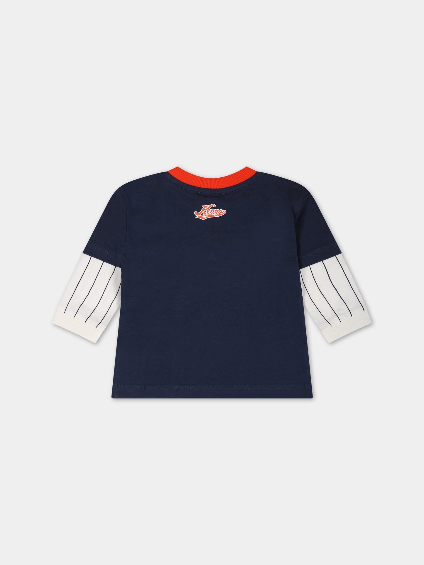 T-shirt blu per neonato con stampa,Kenzo Kids,K05530 84A