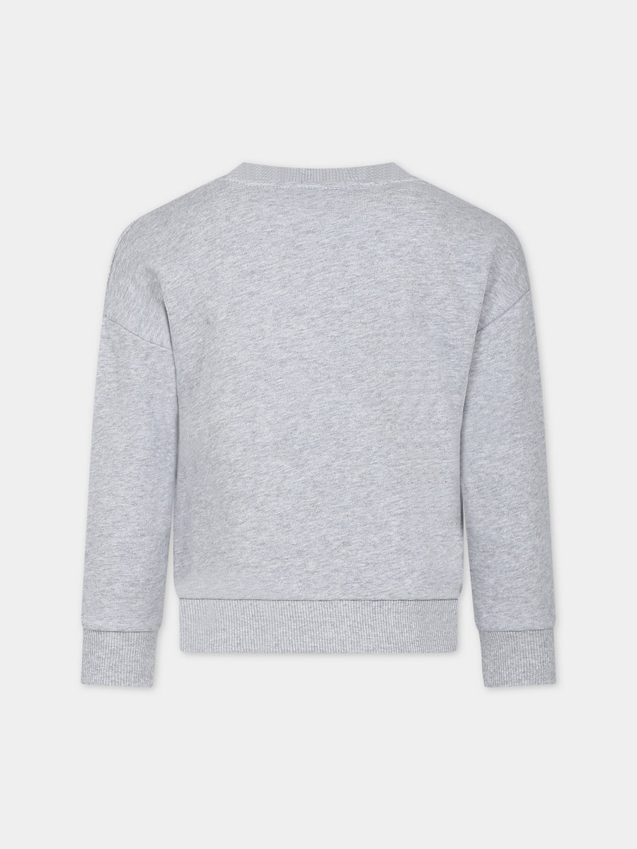 Felpa grigia per bambini con logo,Kenzo Kids,K15687 A41