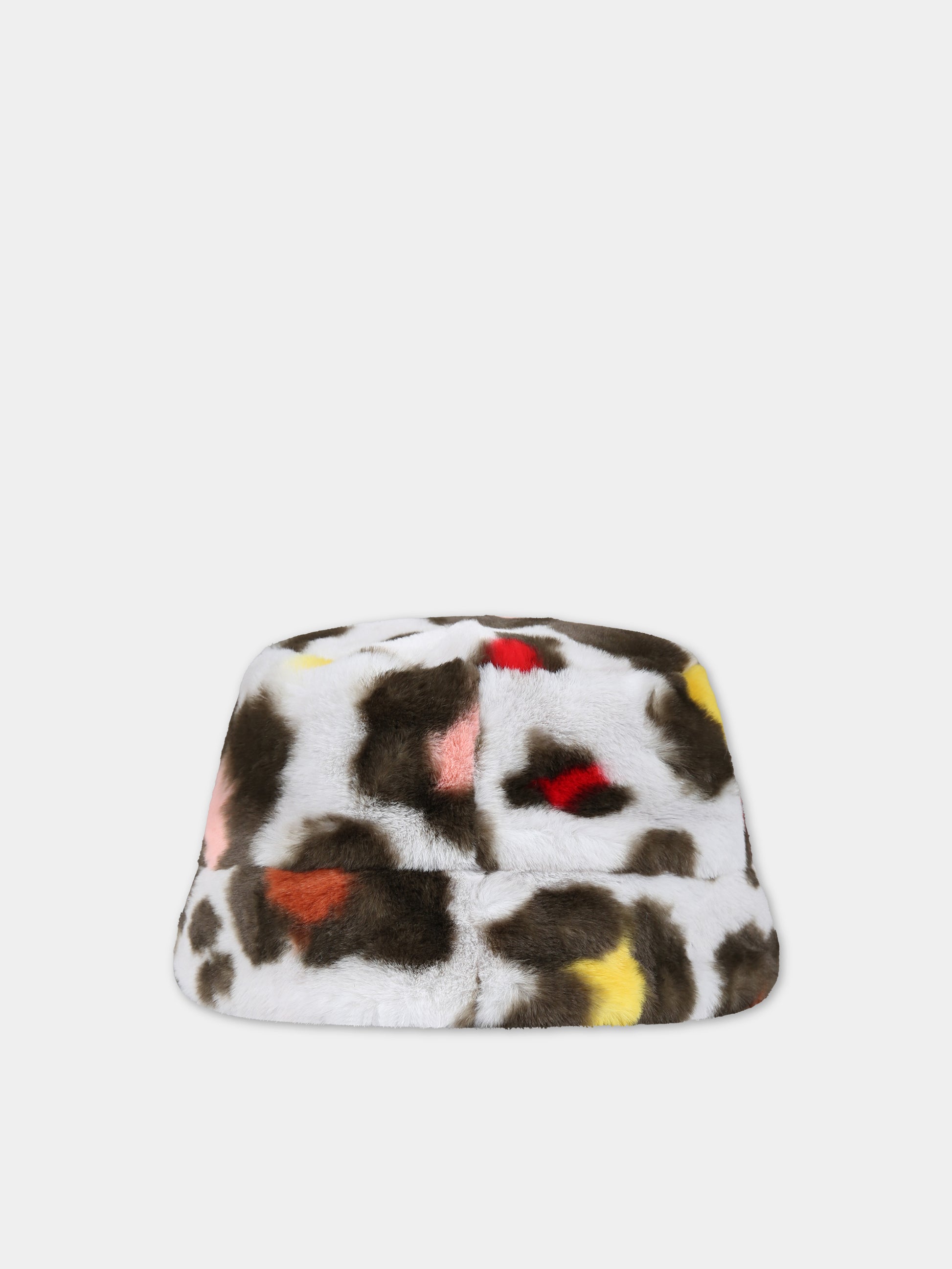Cloche bianca per bambina con logo,Kenzo Kids,K11036 261