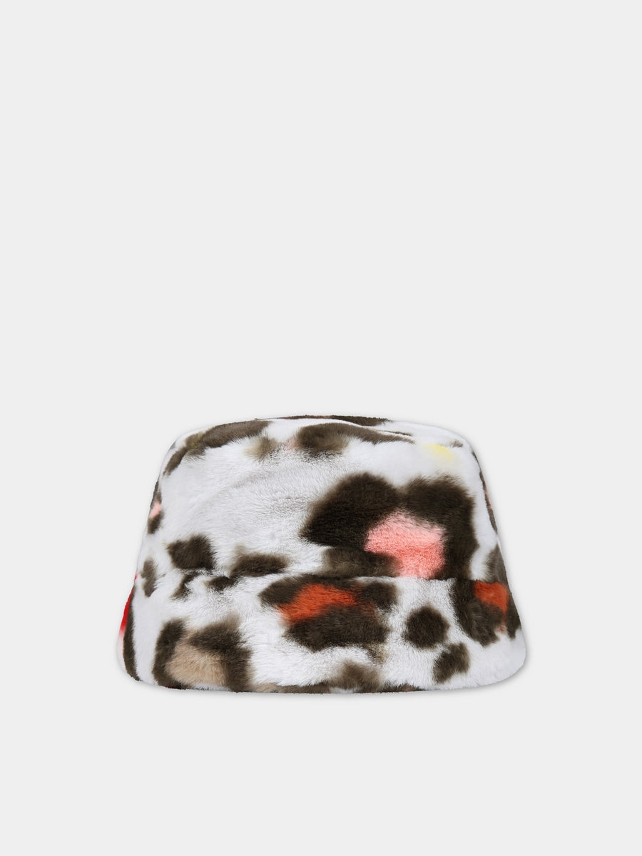 Cloche bianca per bambina con logo,Kenzo Kids,K11036 261