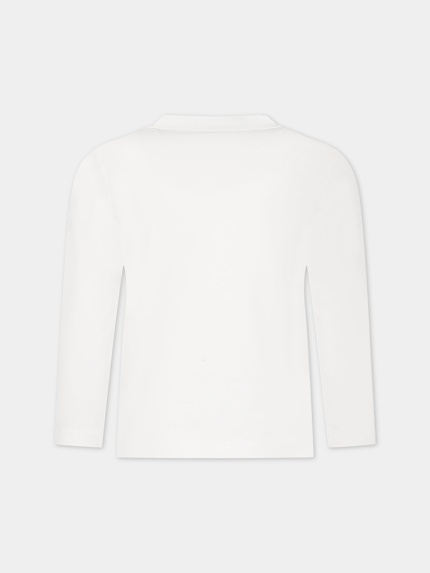 T-shirt bianca per bambini con fiore e logo,Kenzo Kids,K25854 12P