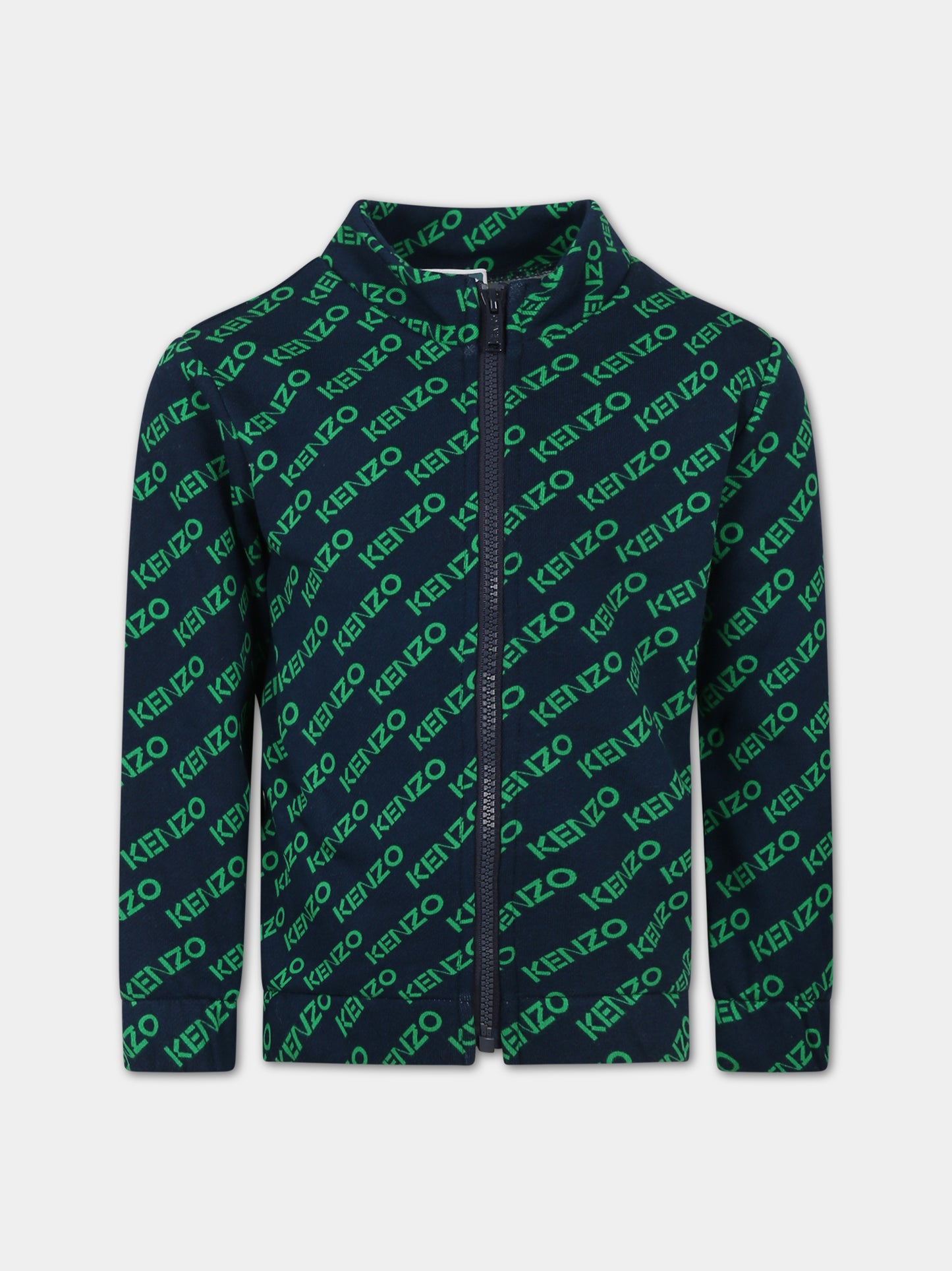 Felpa blu per bambino con logo,Kenzo Kids,K25820 84A