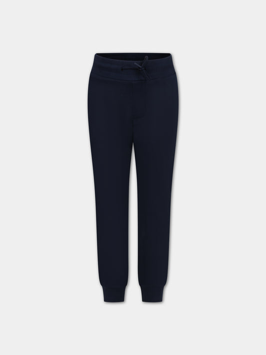 Pantaloni blu per bambino con logo,Kenzo Kids,K24343 84A