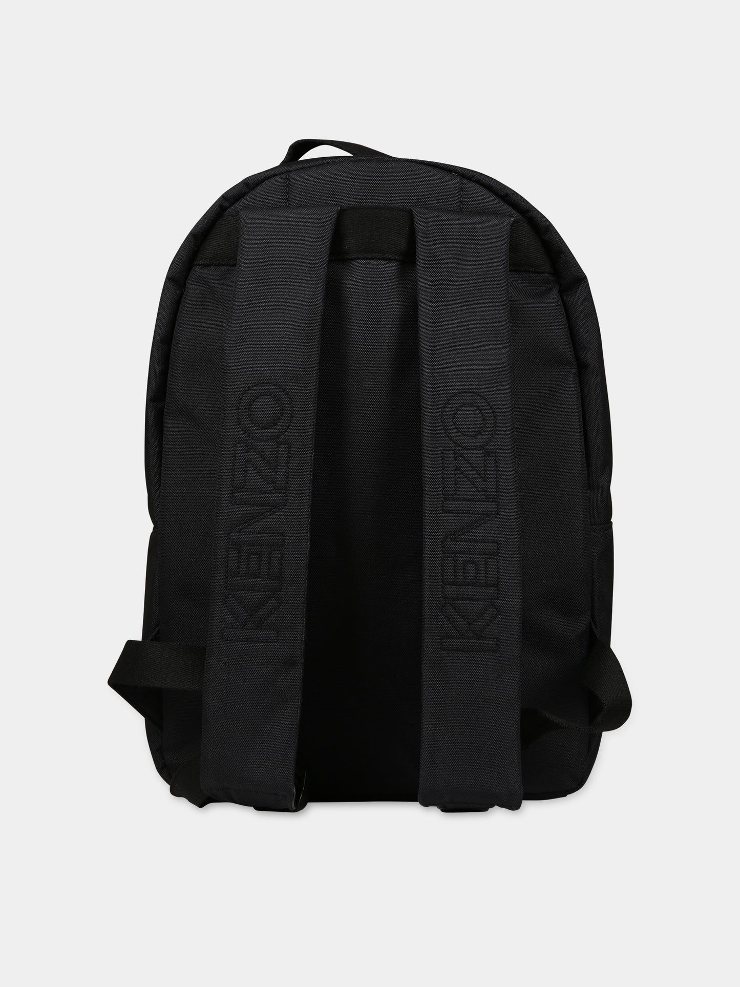 Zaino nero per bambino con elefante e logo,Kenzo Kids,K50044 095