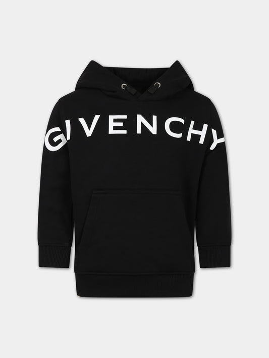 Felpa nera per bambini con logo,Givenchy Kids,H25474 09B