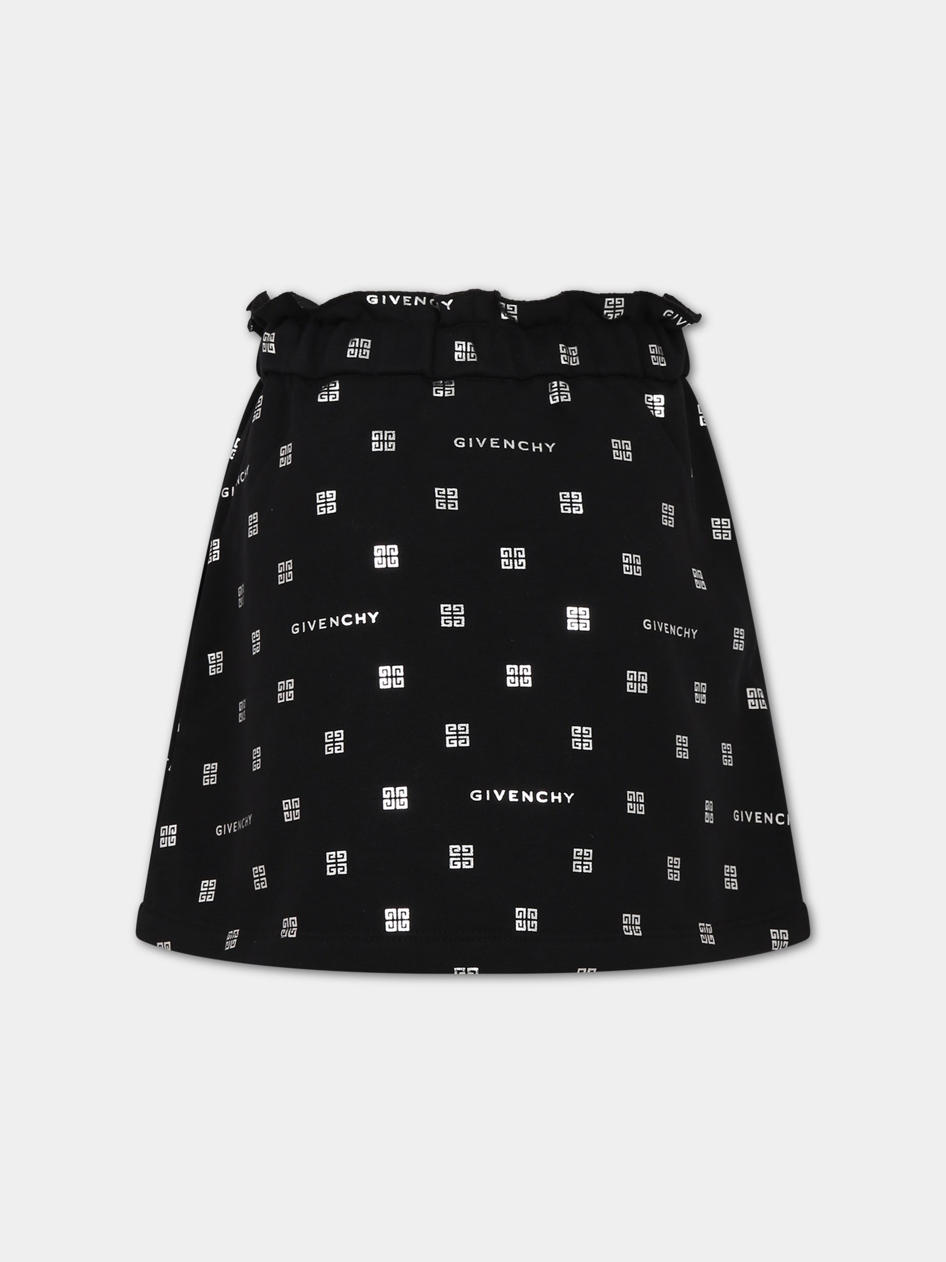 Gonna nera per bambina con logo,Givenchy Kids,H13190 09B