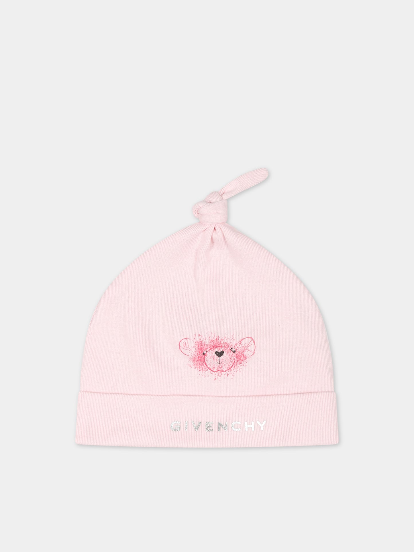 Set rosa per neonata con logo e stampa,Givenchy Kids,H98182 44Z