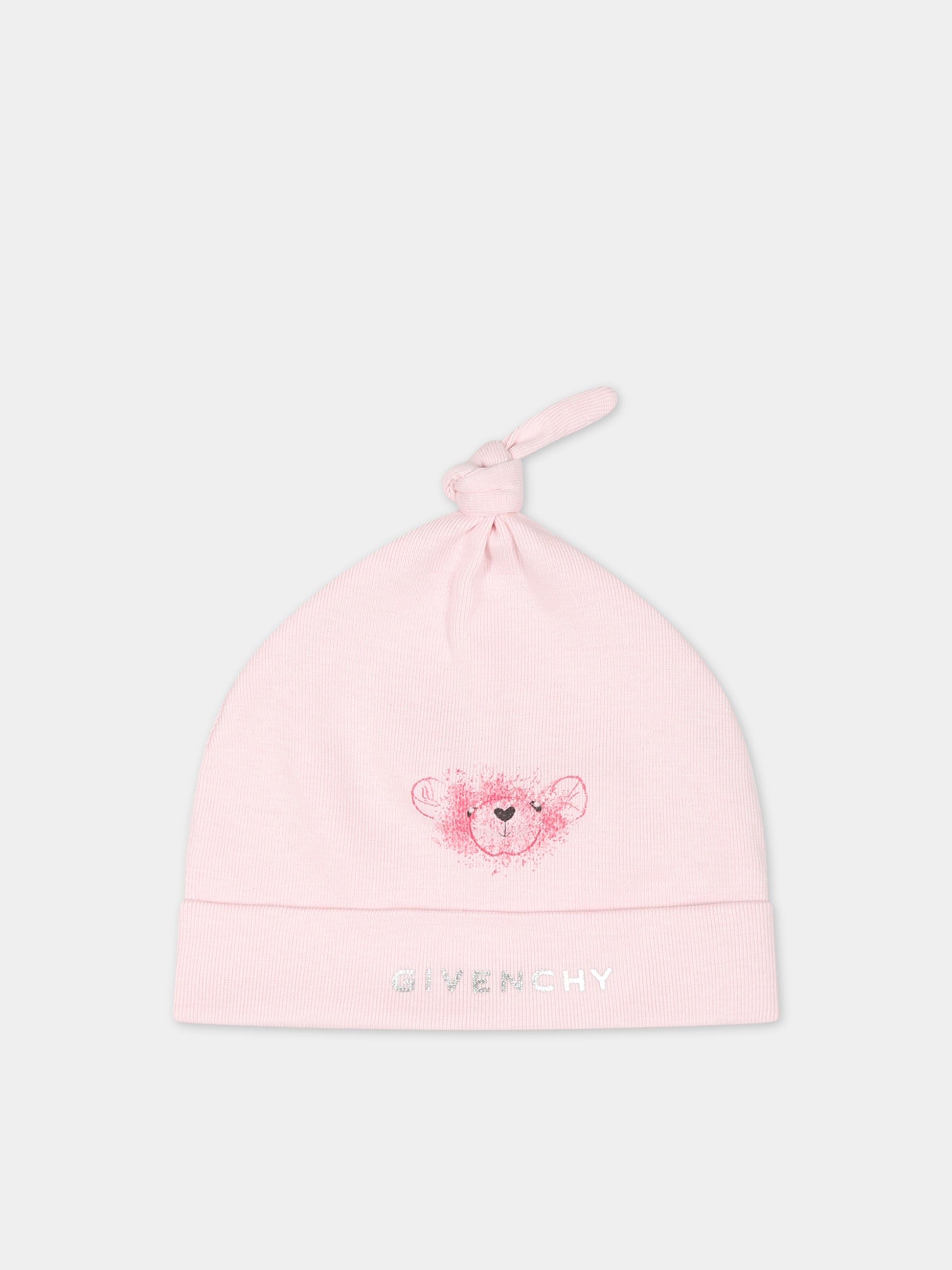 Set rosa per neonata con logo e stampa,Givenchy Kids,H98182 44Z