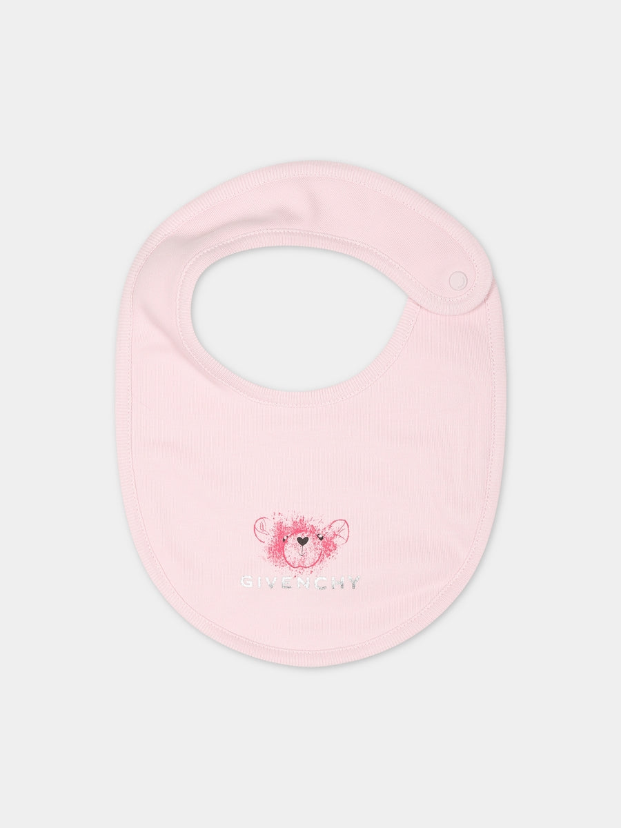 Set rosa per neonata con logo e stampa,Givenchy Kids,H98182 44Z