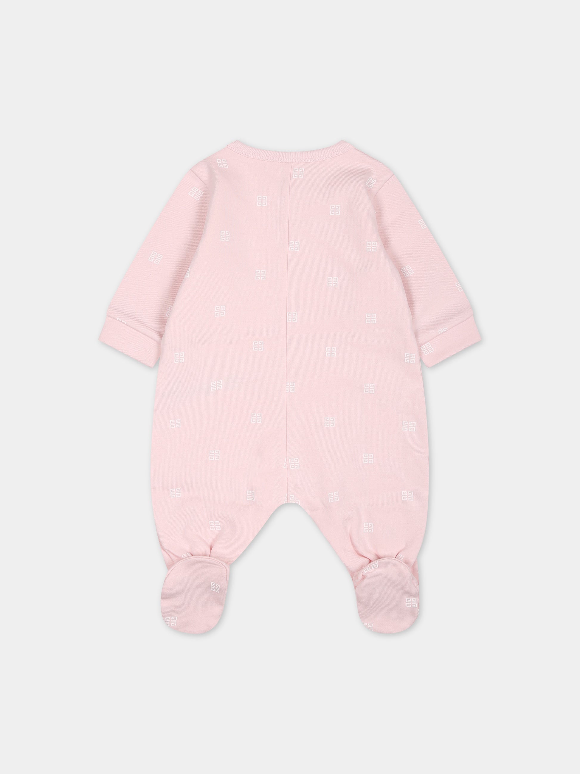 Tutina rosa per neonata con logo,Givenchy Kids,H97091 44Z