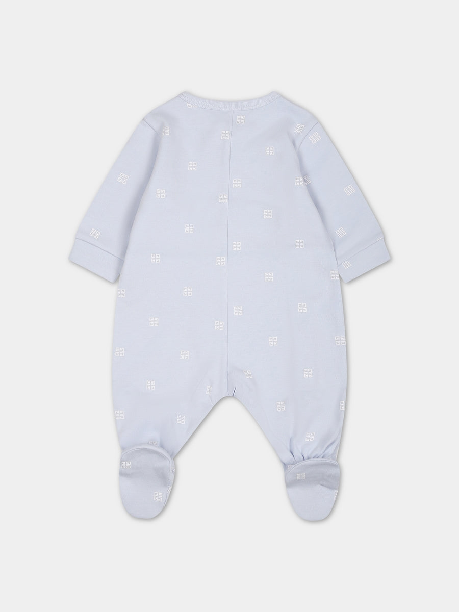 Tutina celeste per neonato con logo,Givenchy Kids,H97091 771