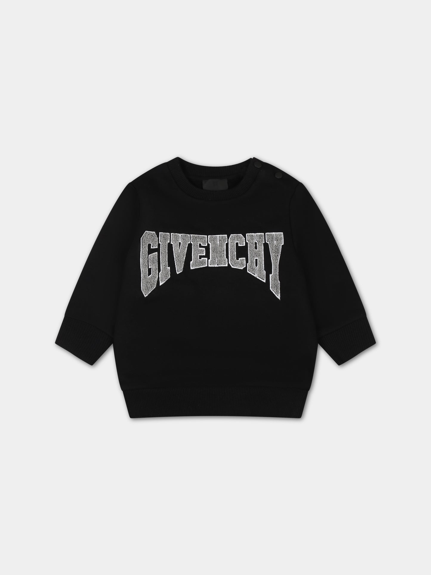 Felpa nera per neonato con logo,Givenchy Kids,H05276 09B