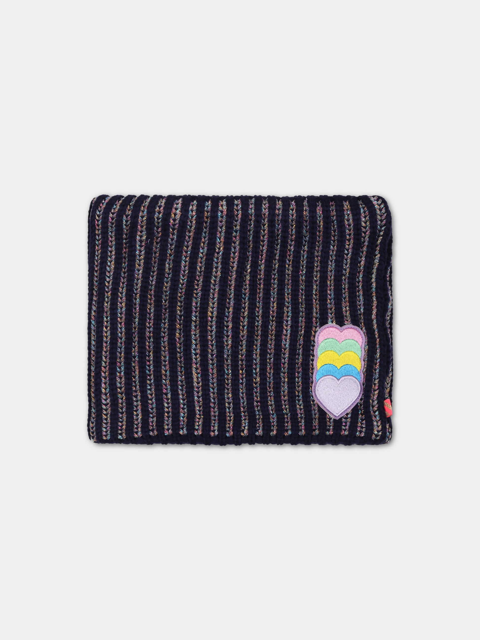 Sciarpa blu per bambina con cuori,Billieblush,U11152 85T