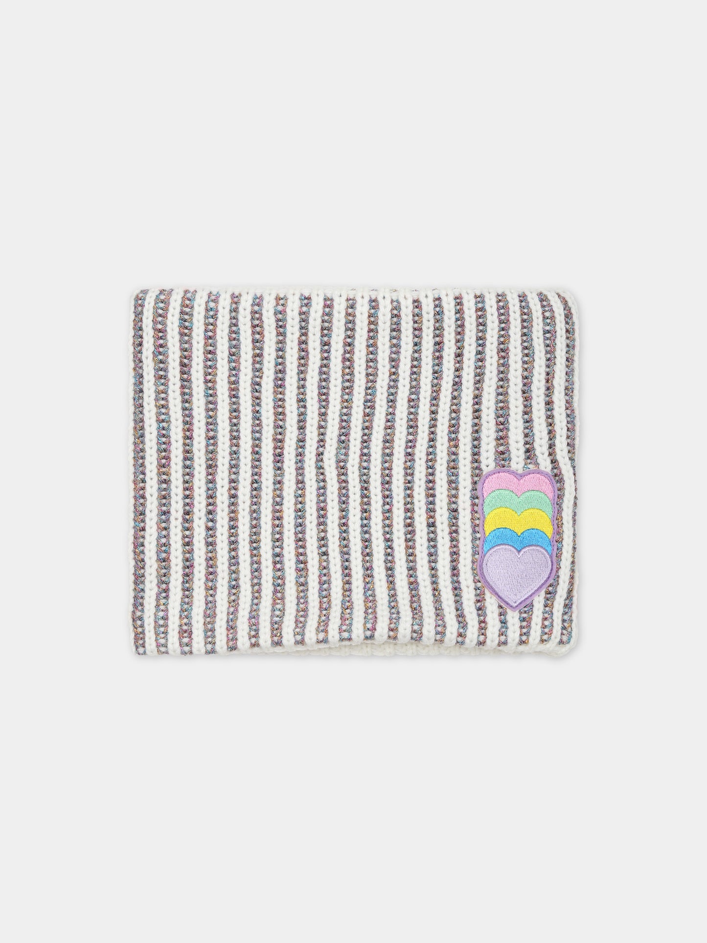 Sciarpa avorio per bambina con cuori,Billieblush,U11152 AVORIO