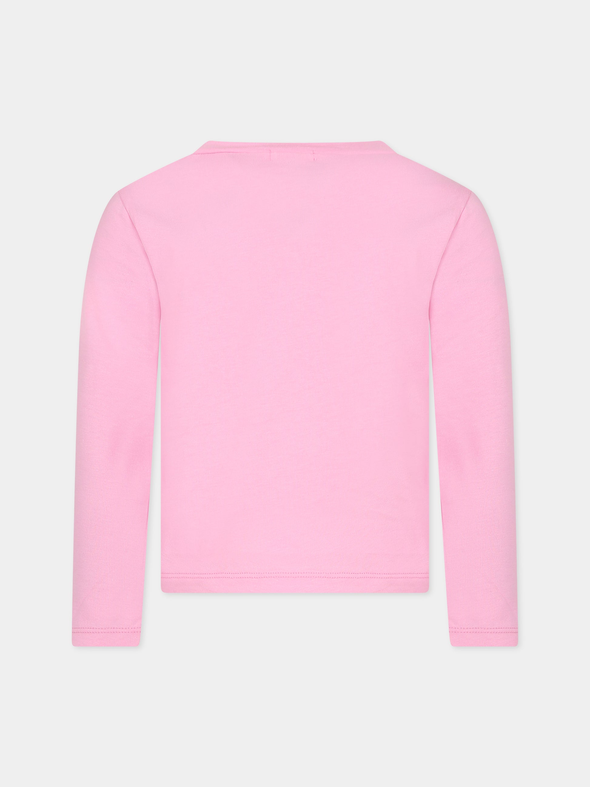 T-shirt rosa per bambina con lama,Billieblush,U15C02 47C