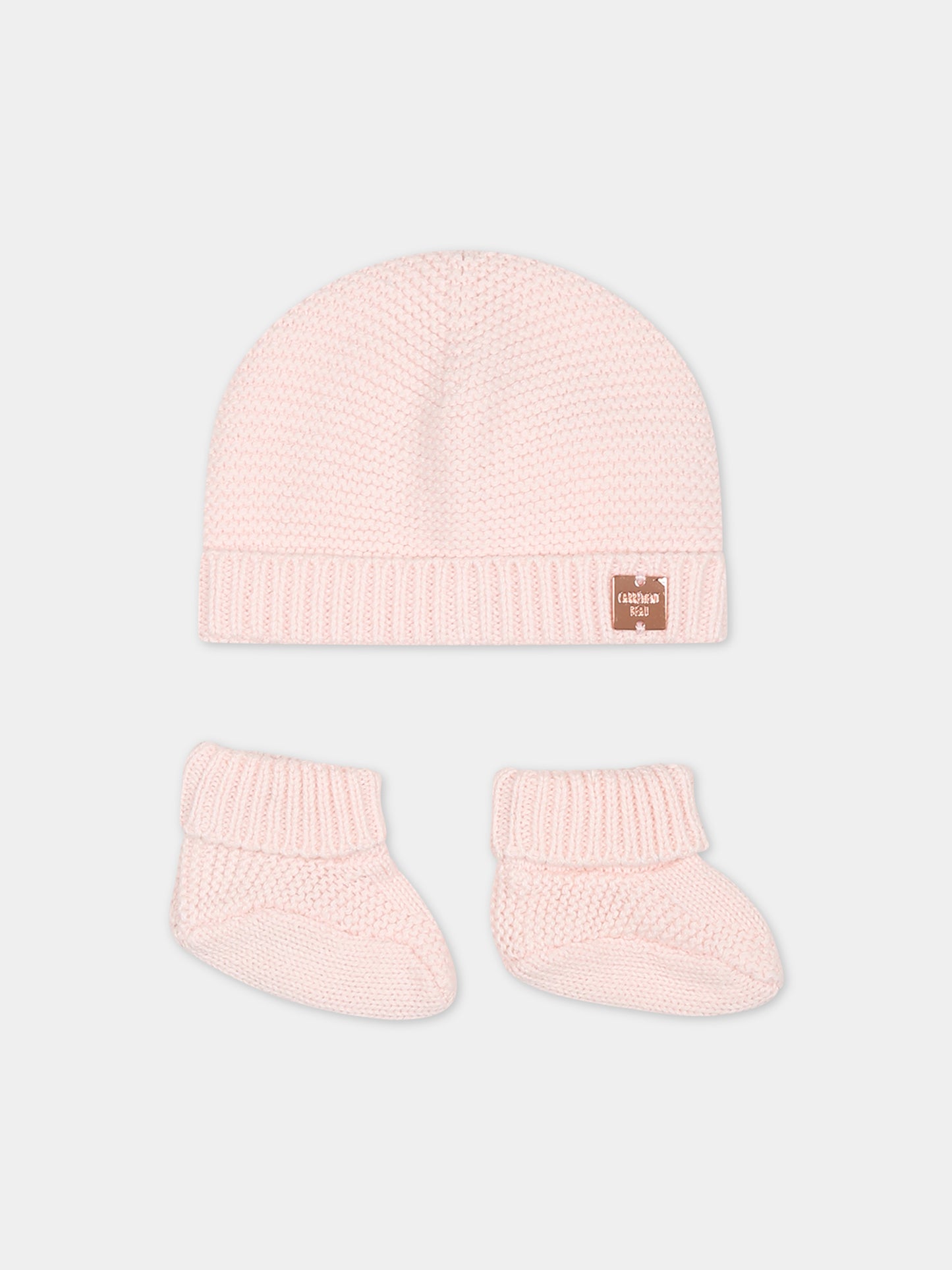 Set rosa per neonata con logo,Carrement Beau,Y98217 43B