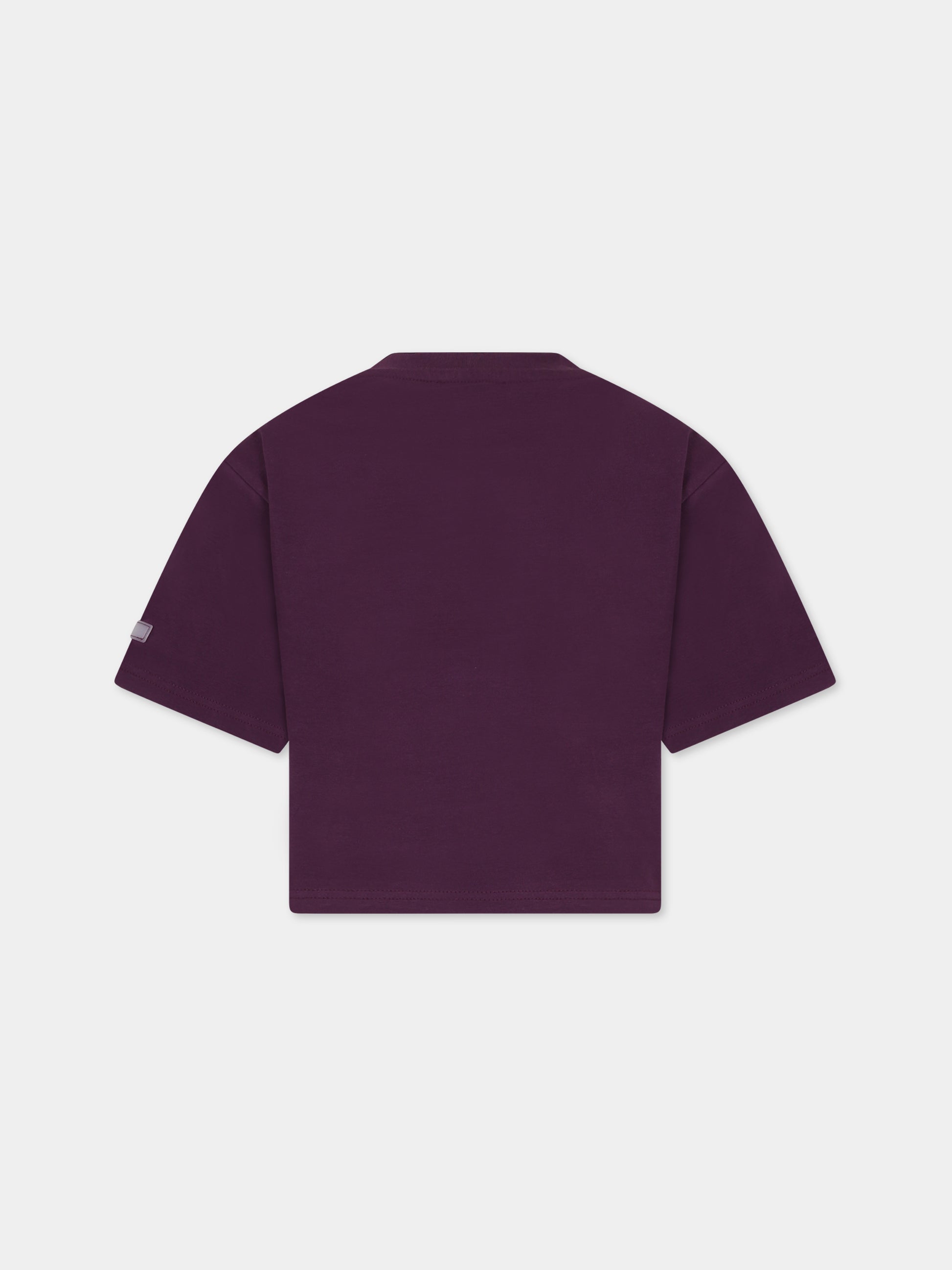 T-shirt viola per bambina con logo,Dkny,D35T02 910