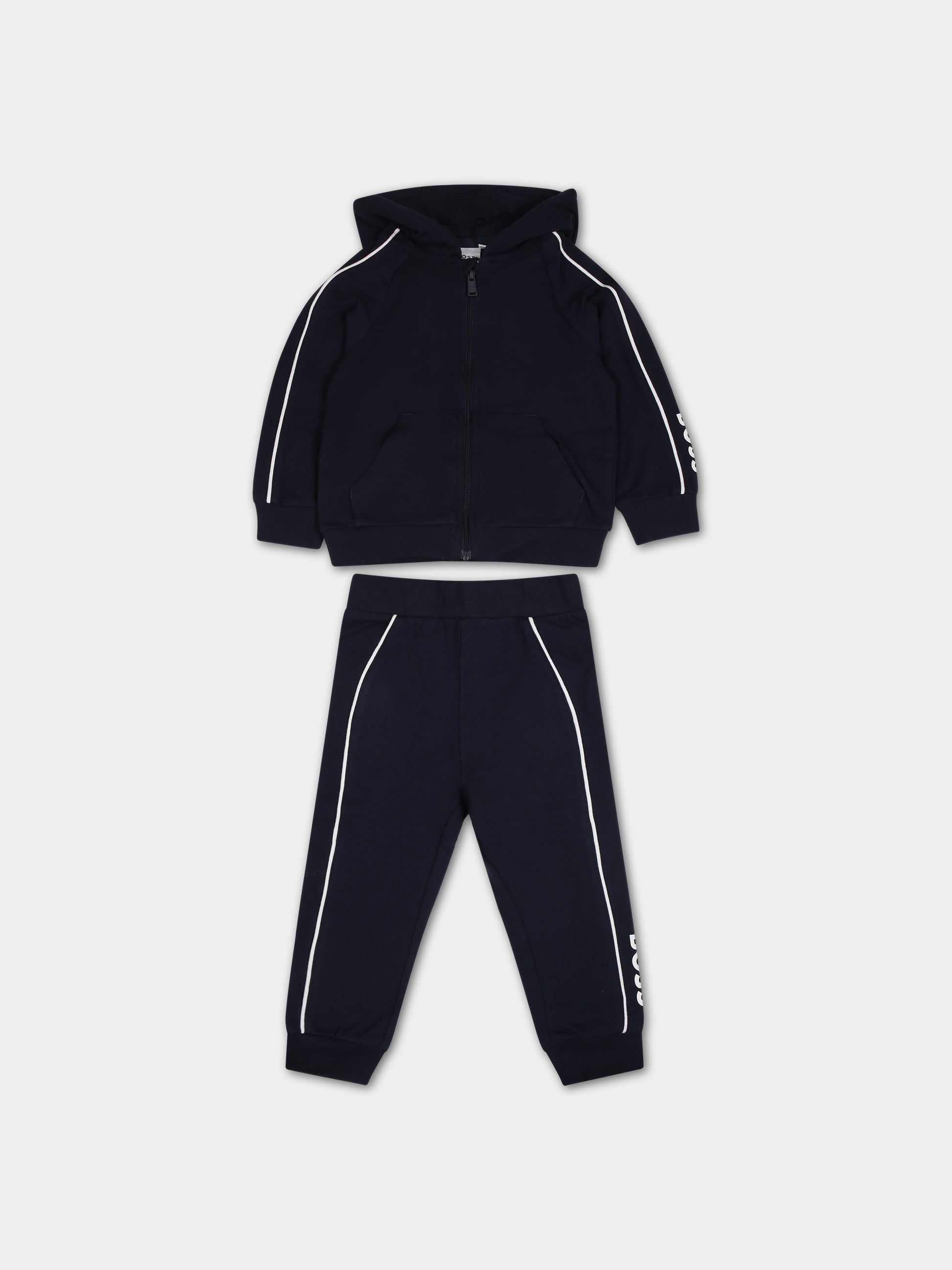 Completo blu per neonato con logo,Boss,J98428 849