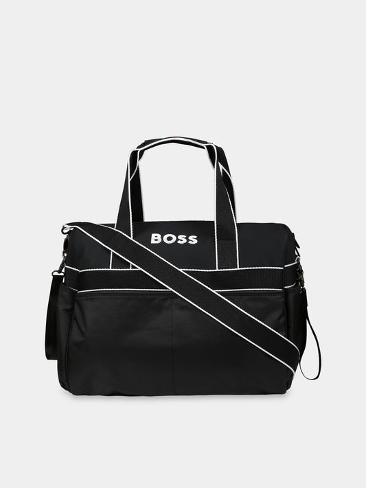 Borsa mamma blu per neonato con logo,Boss,J90353 09B