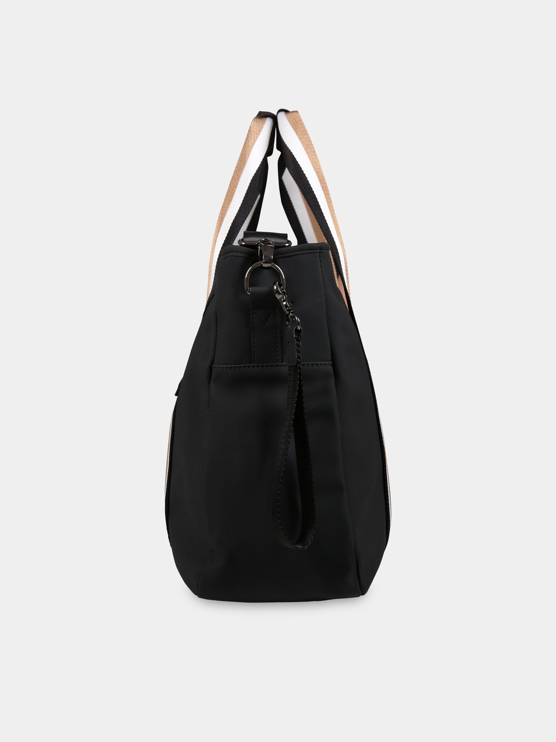 Borsa mamma nera per neonati con logo,Boss,J90336 09B