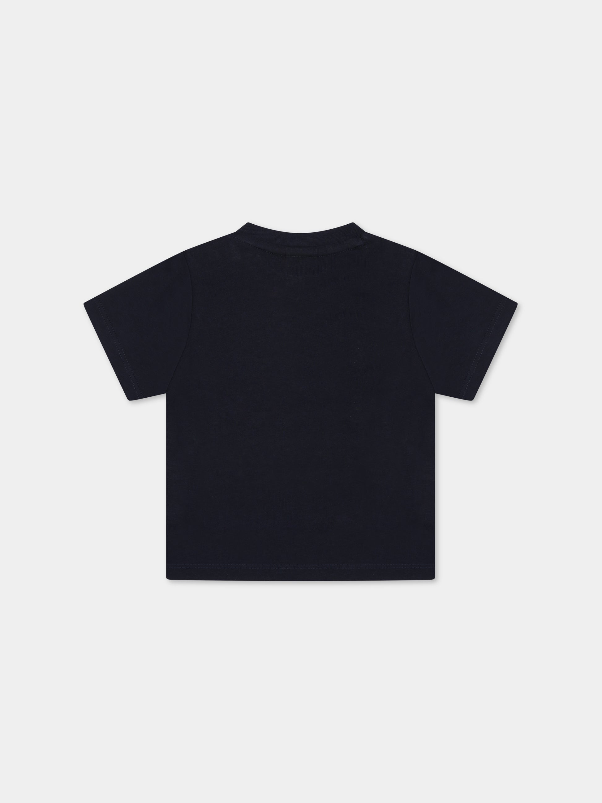 T-shirt blu per neonato con logo,Boss,J05A20 849